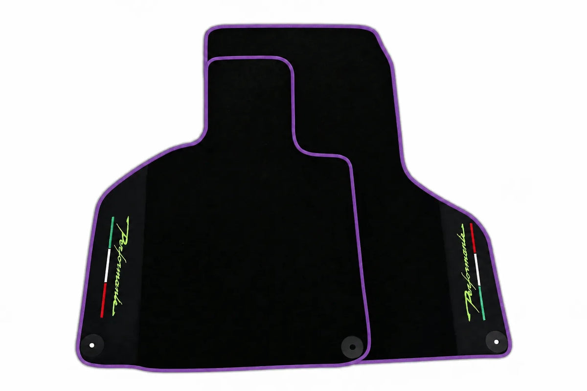Floor Mats for Lamborghini Huracan Perfomante with Alcantara Leather | Various Trim Colors Purple trim