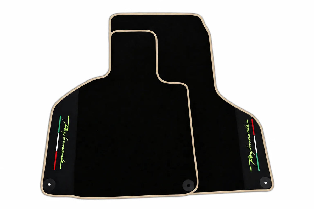Floor Mats for Lamborghini Huracan Perfomante with Alcantara Leather | Various Trim Colors Beige trim