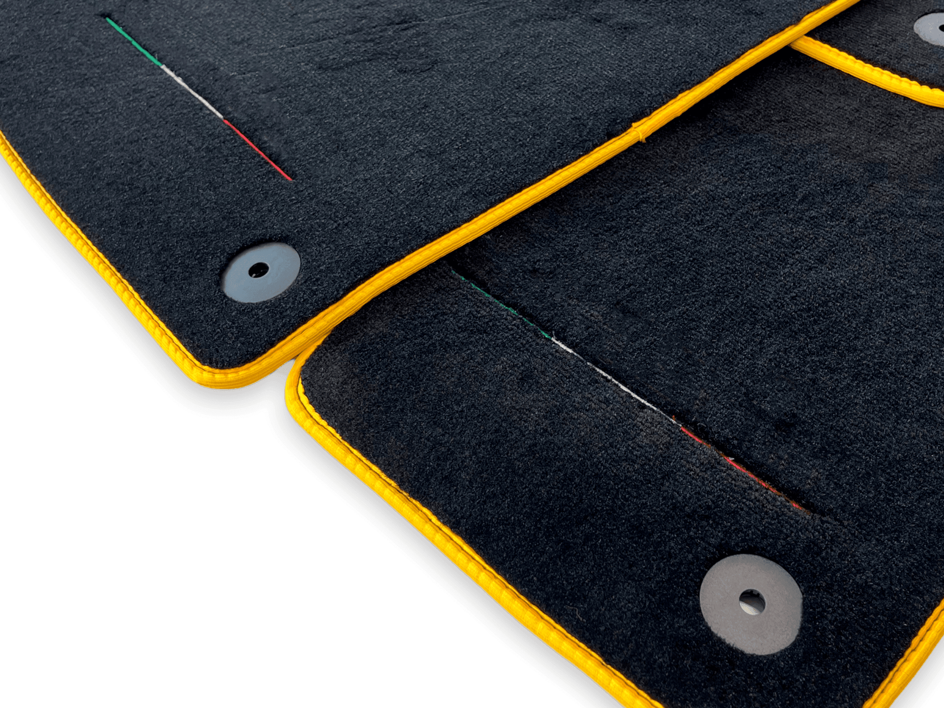 Floor Mats For Lamborghini Urus Black Tailored With Yellow Trim - AutoWin