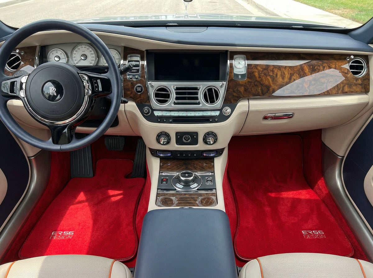 Floor Mats For Rolls Royce Dawn Rr6 2016-2023 Red Er56 Design