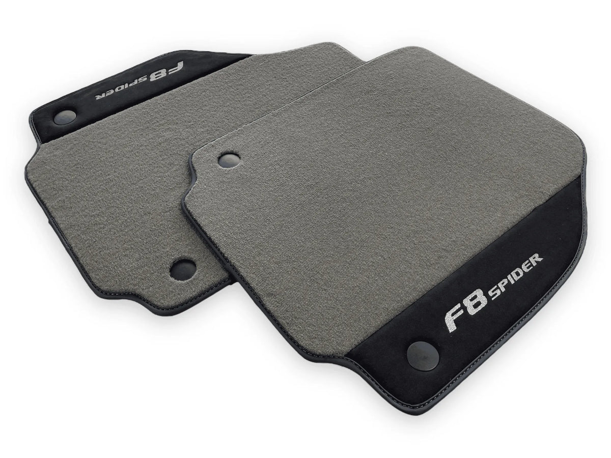 Gray Floor Mats For Ferrari F8 Spider 2019-2022 With Alcantara Leather - AutoWin