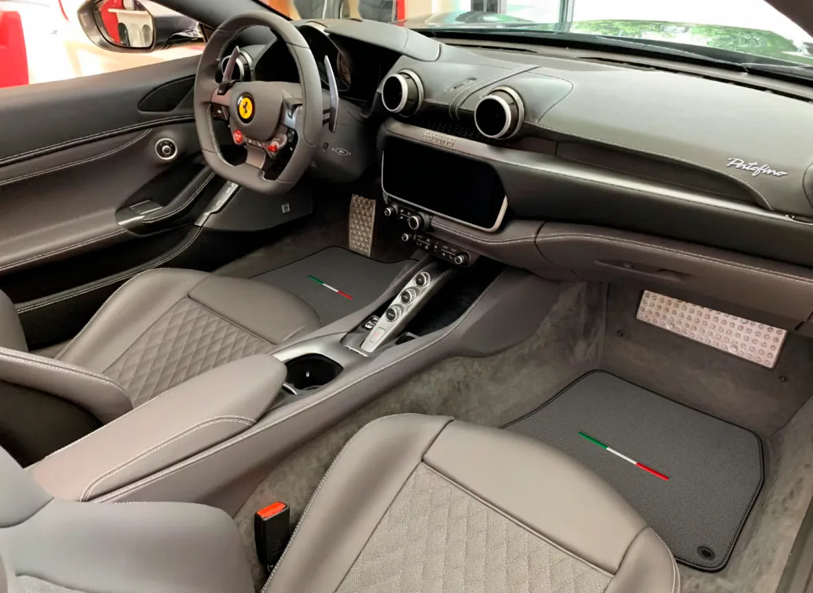 Gray Floor Mats For Ferrari Portofino (2018-2023) Italian Edition