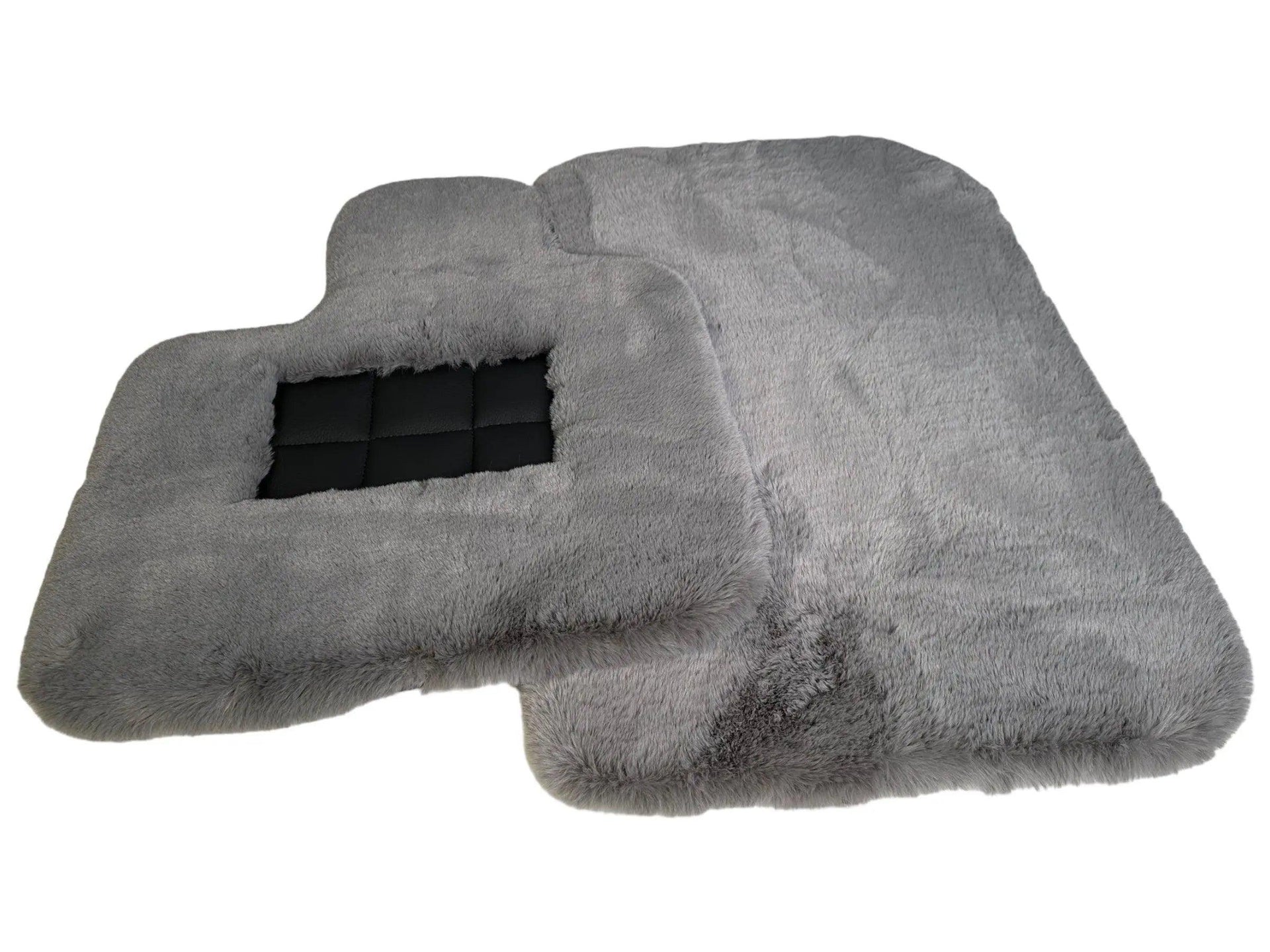 Gray Sheepskin Floor Mats For Bentley Bentayga Er56 Design Brand - AutoWin