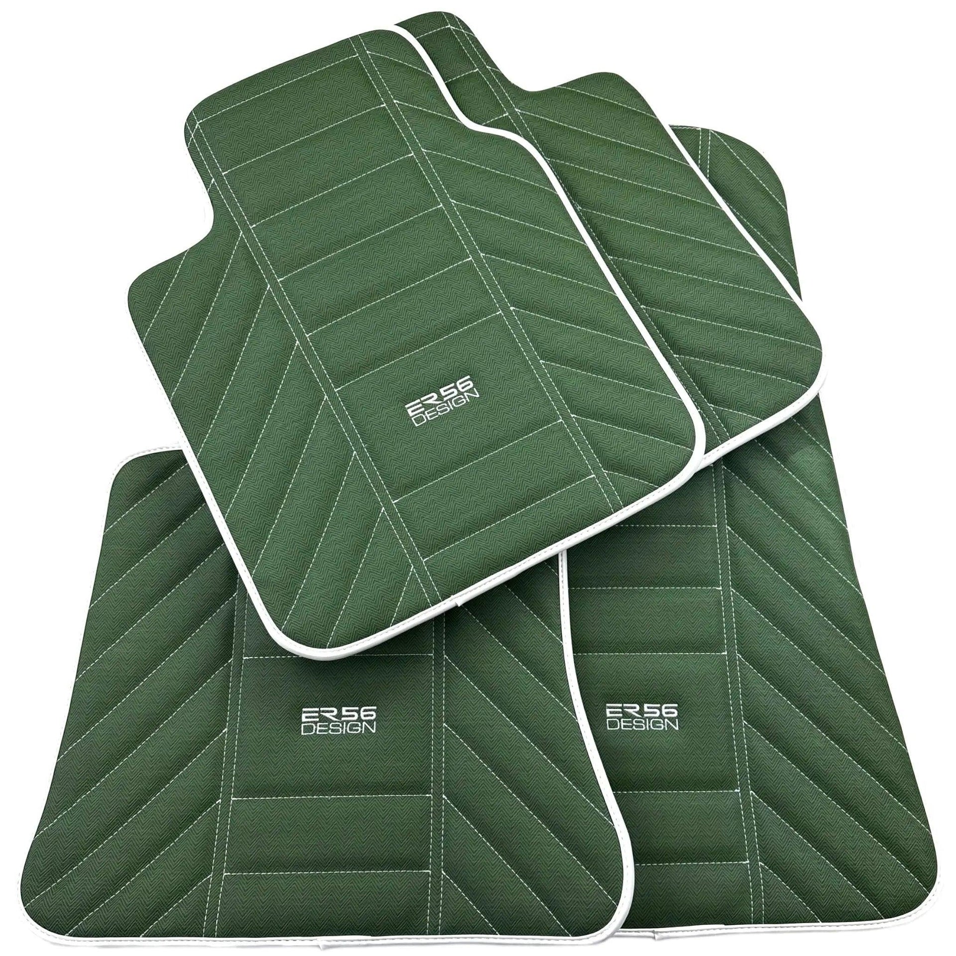 Green Leather Floor Mats For Rolls Royce Black Badge Dawn Rr6 2016-2023 - AutoWin