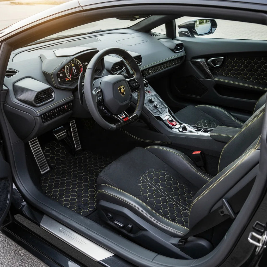 Interior look of floor mats for Lamborghini Huracan STO (2021-2024)