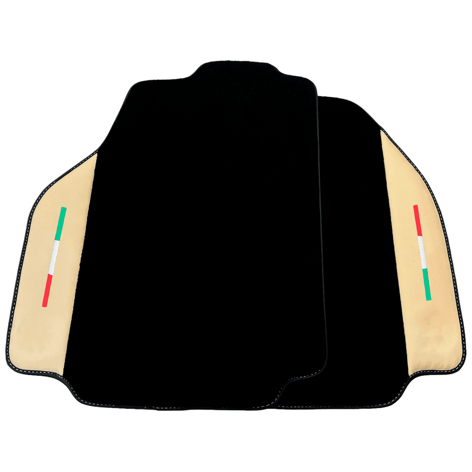 Black Floor Mats for Ferrari 458 Speciale (2012-2015) with Crema Nappa Leather | Italian Edition