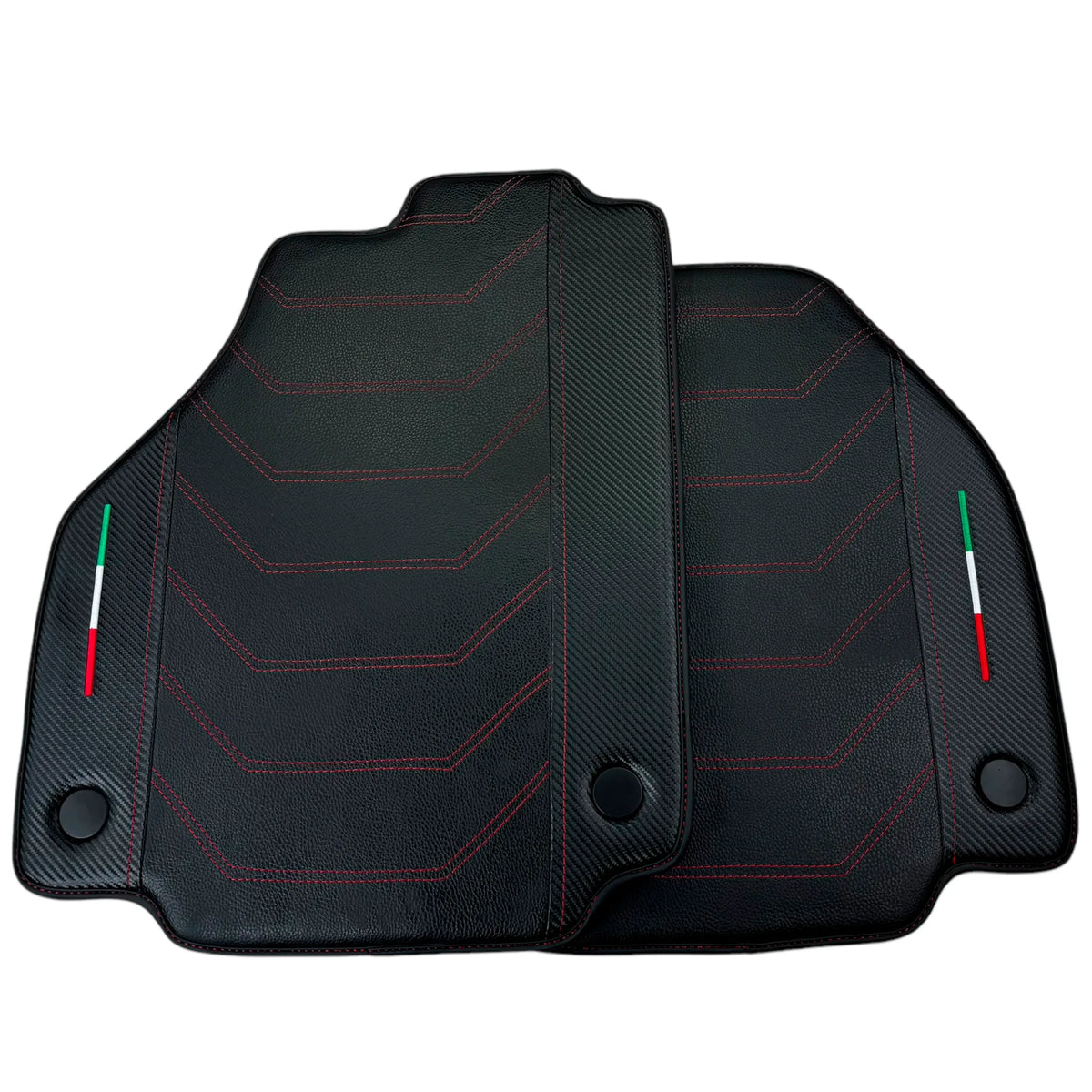 Leather Floor Mats For Ferrari 488 Spider (2016-2022) With Carbon Fiber | Italian Edition