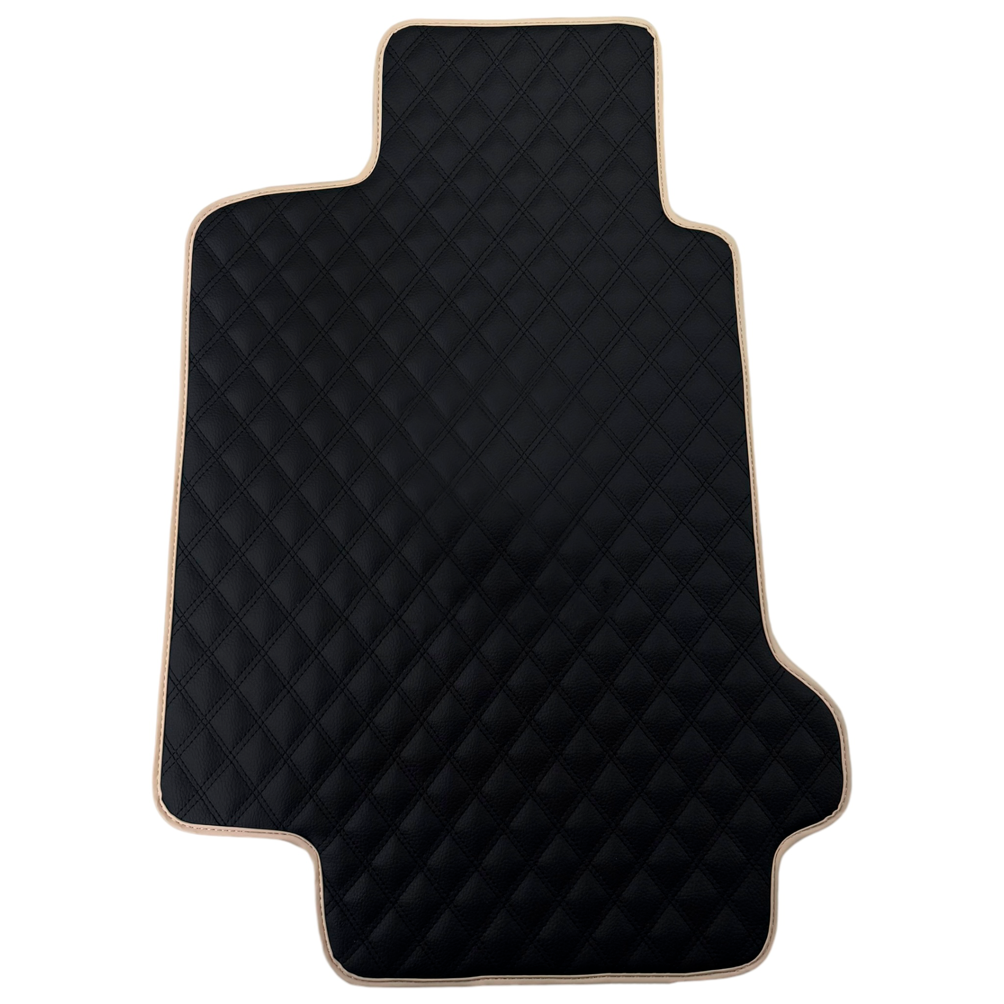 Black Stitched Leather Floor Mats for Maserati GranTurismo (2007-2019) | Beige Trim