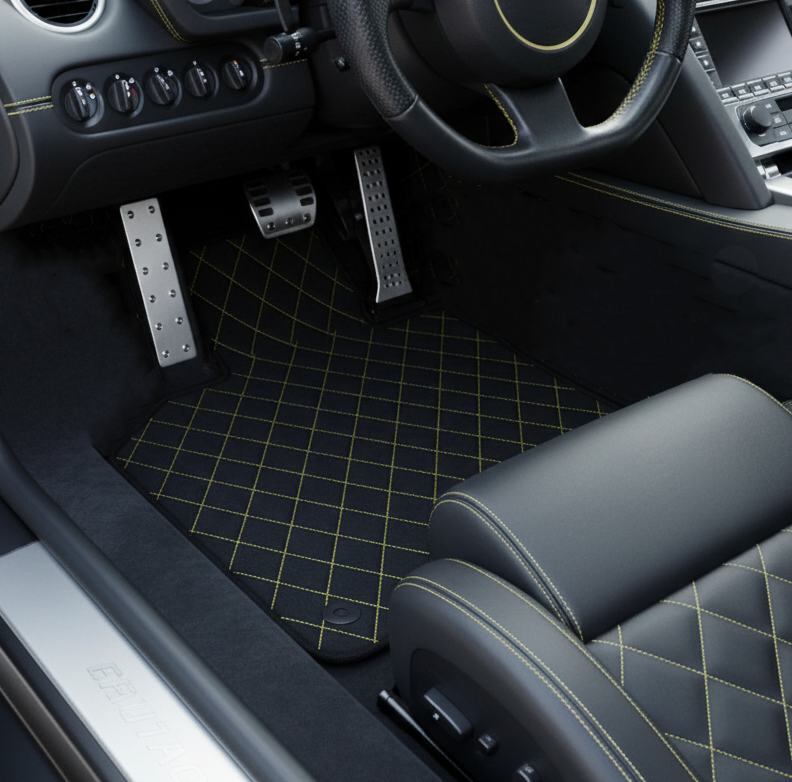 Customizable Floor Mats From Carpet With Leather for Lamborghini Murcielago (2001-2010) - AutoWin