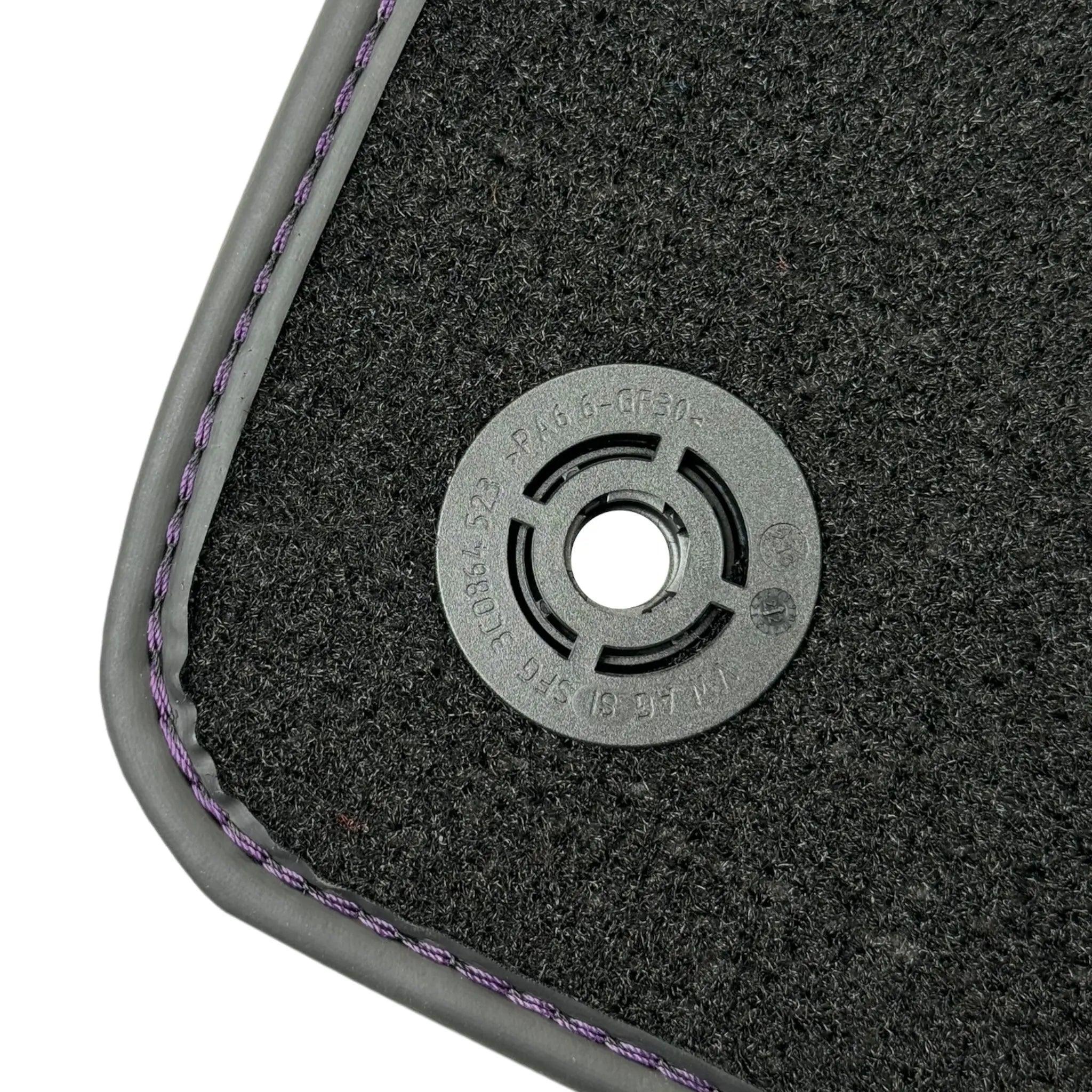 Purple Leather Black Floor Mats for Lamborghini Urus | Black Trim - AutoWin