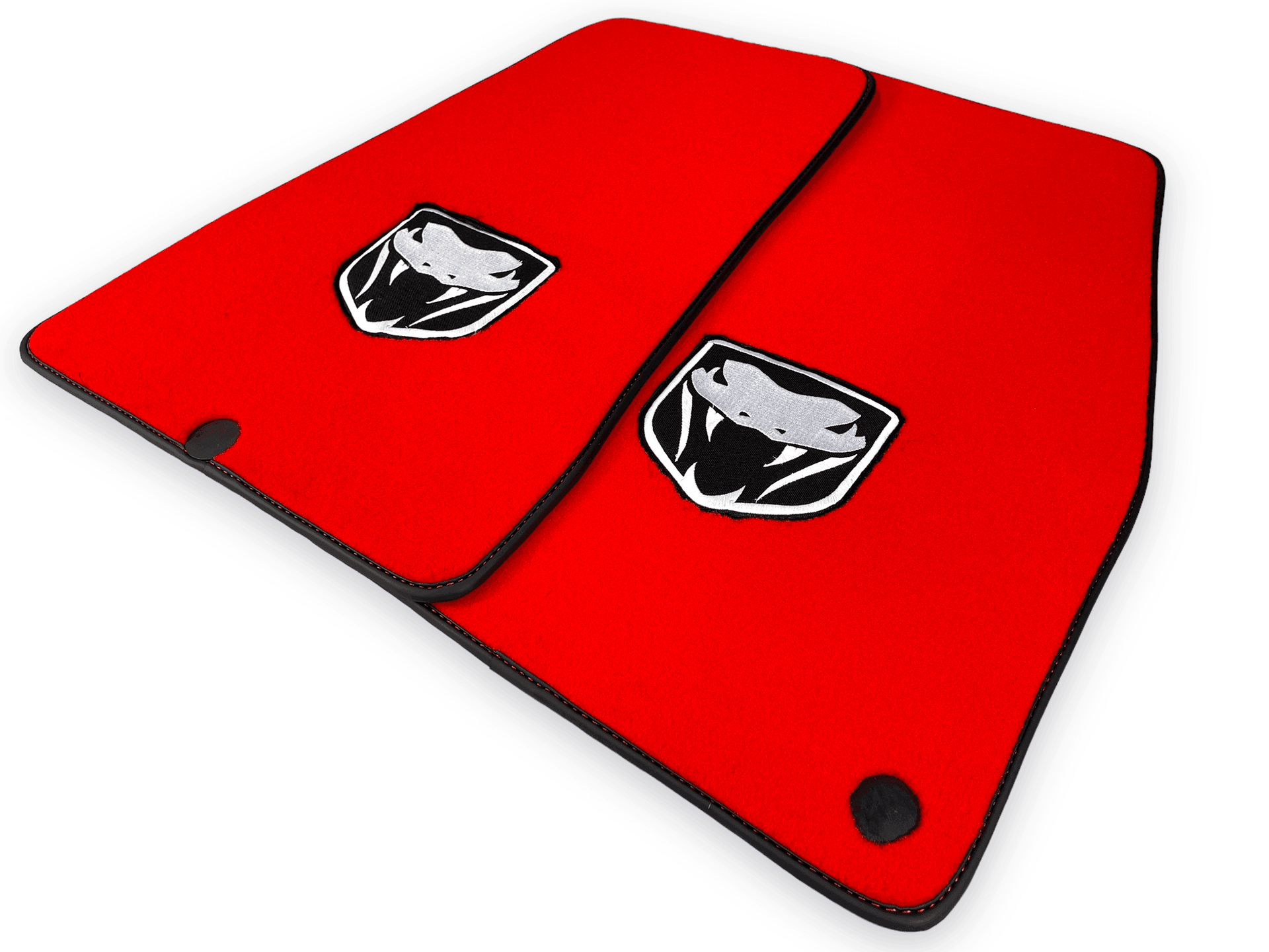 Red Floor Mats For Dodge Viper (2003-2006) With Emblem Tailored - AutoWin