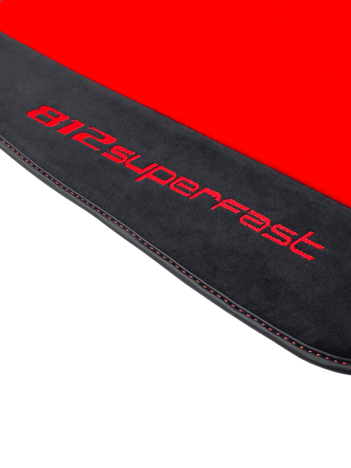 Red Floor Mats For Ferrari 812 Superfast With Alcantara Leather - AutoWin