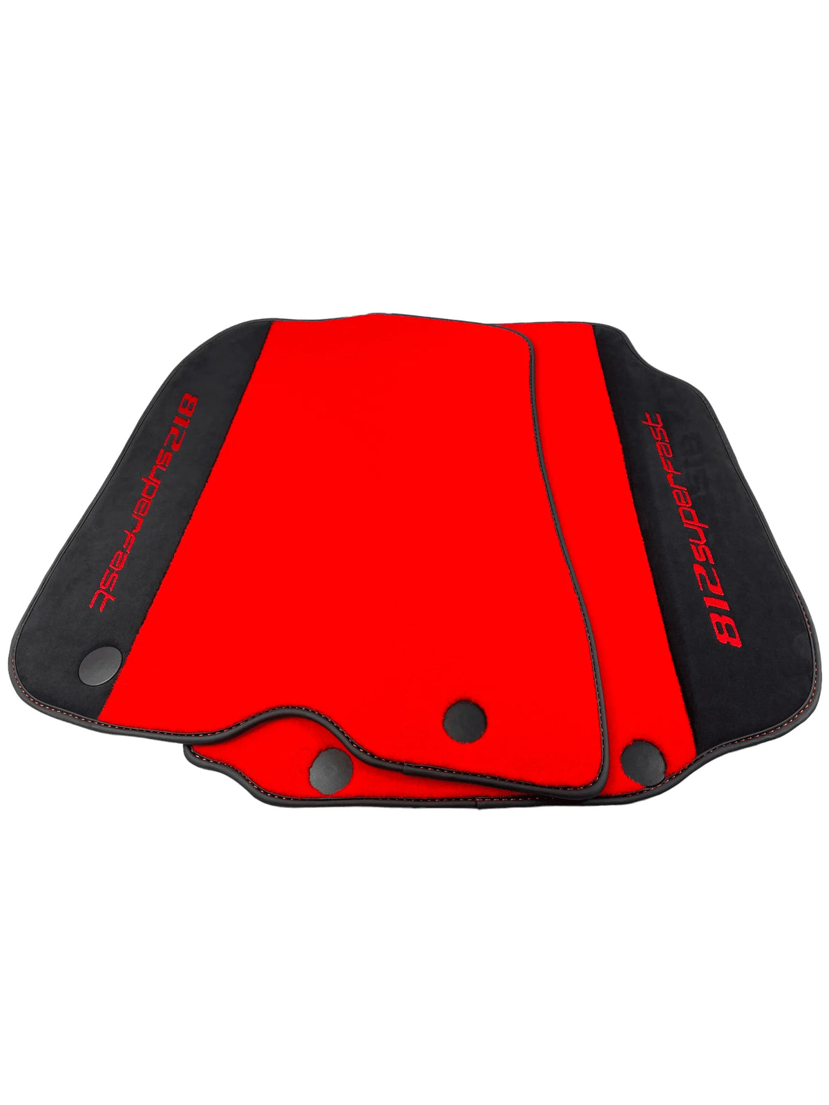 Red Floor Mats For Ferrari 812 Superfast With Alcantara Leather - AutoWin