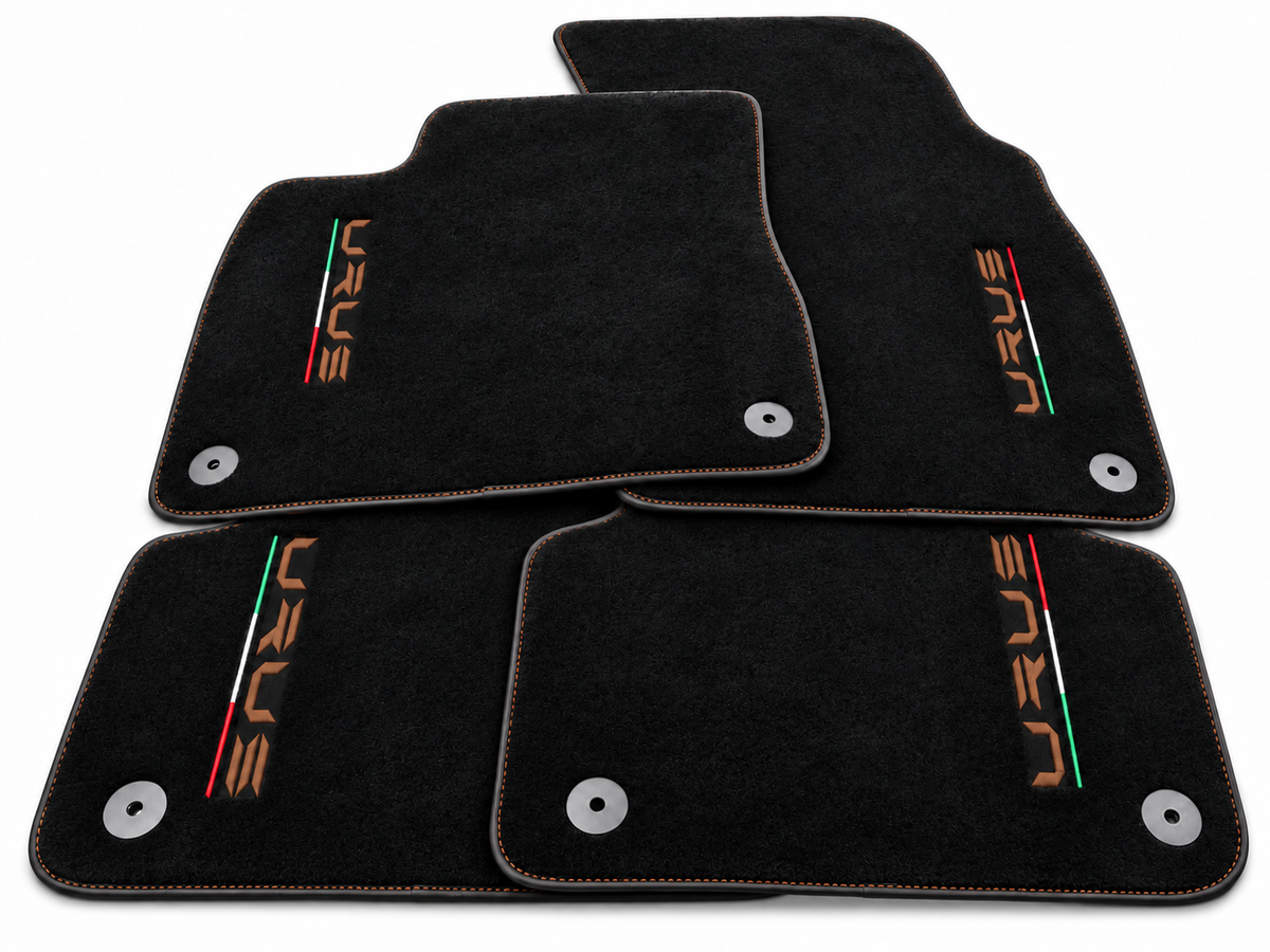 Floor Mats For Lamborghini Urus Black Carpets Yellow Stitching - Brown