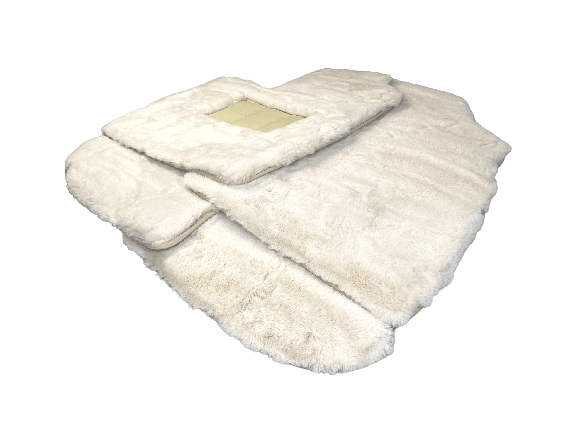 White Sheepskin Floor Mats For Bentley Continental GTC (2006–2011) Er56 Design - AutoWin