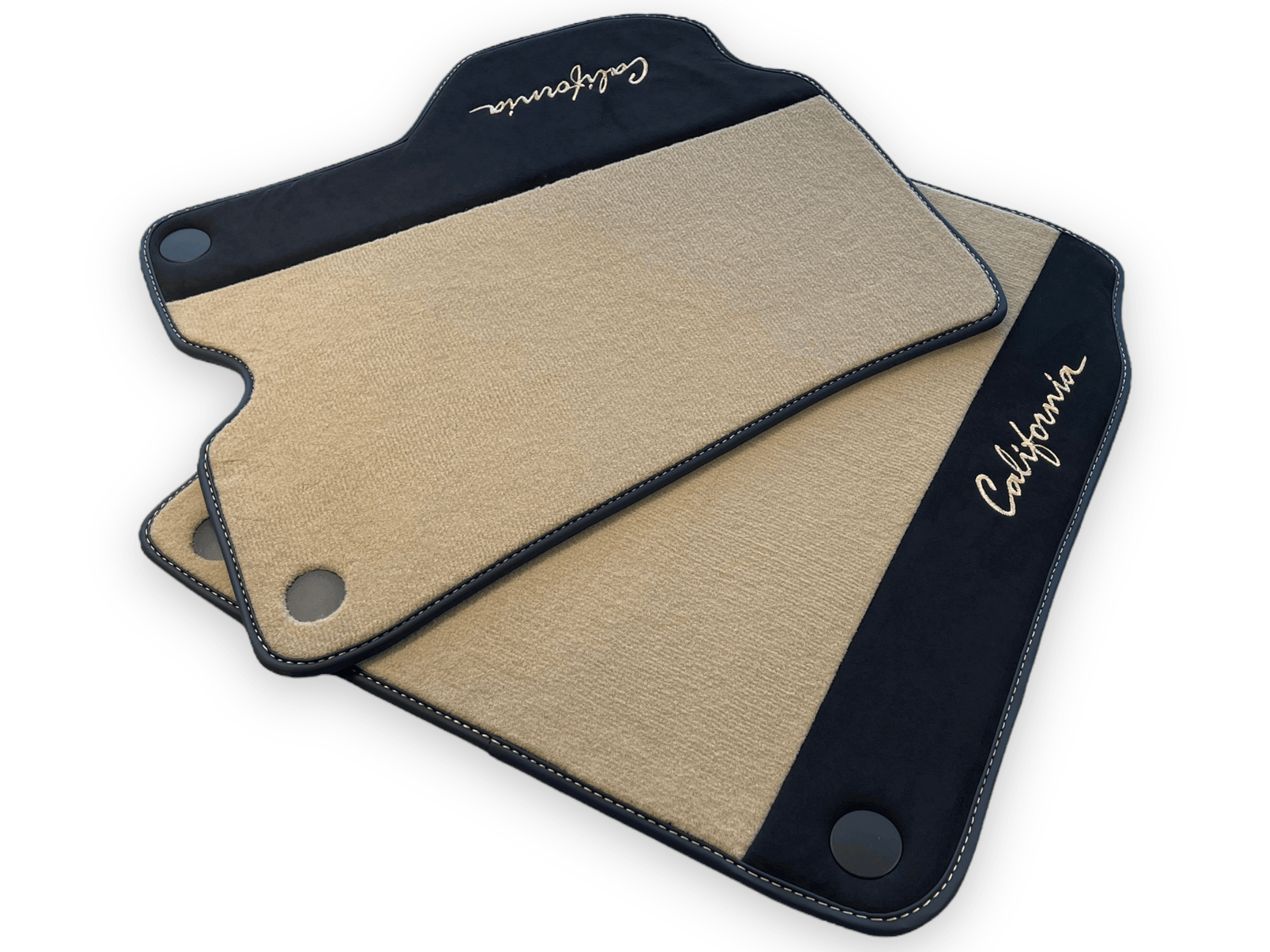 Beige Floor Mats For Ferrari California 2008-2014 With Alcantara - AutoWin