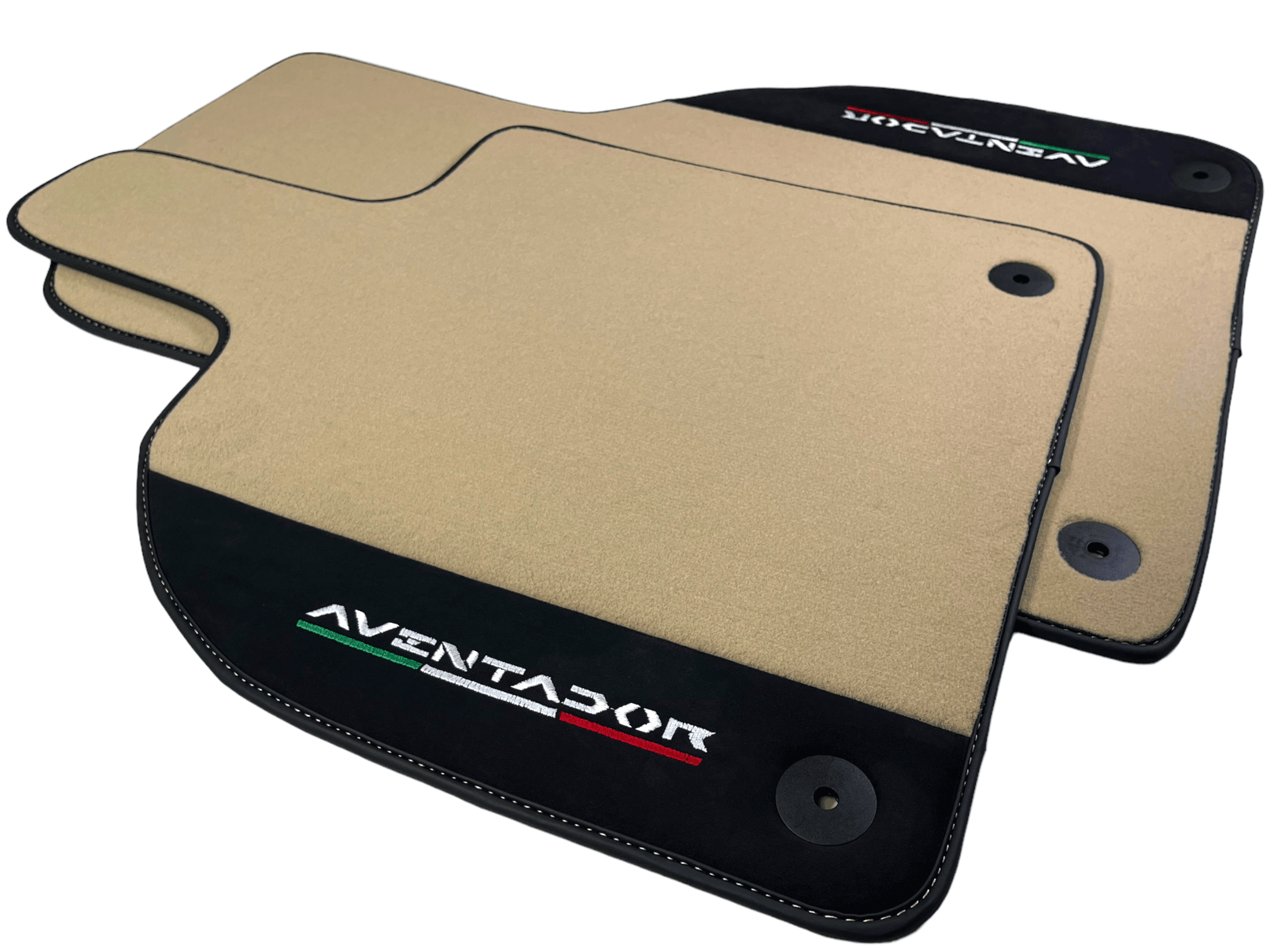 Beige Floor Mats for Lamborghini Aventador With Alcantara Leather - AutoWin
