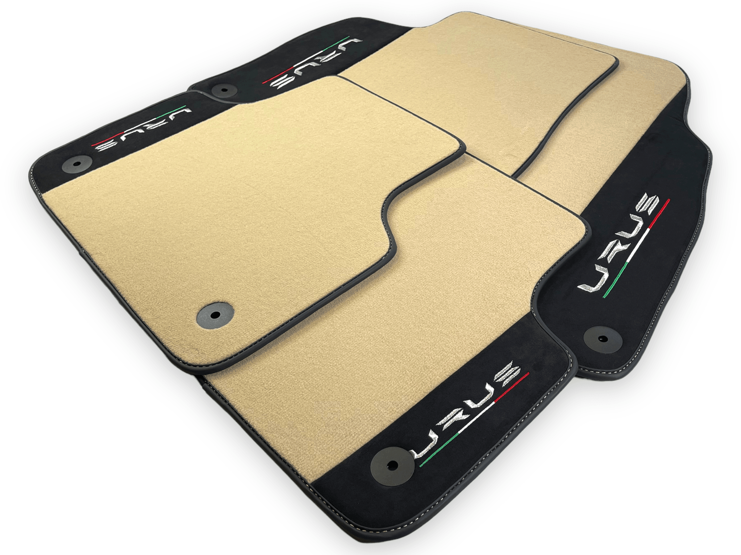 Beige Floor Mats For Lamborghini Urus With Alcantara Leather - AutoWin