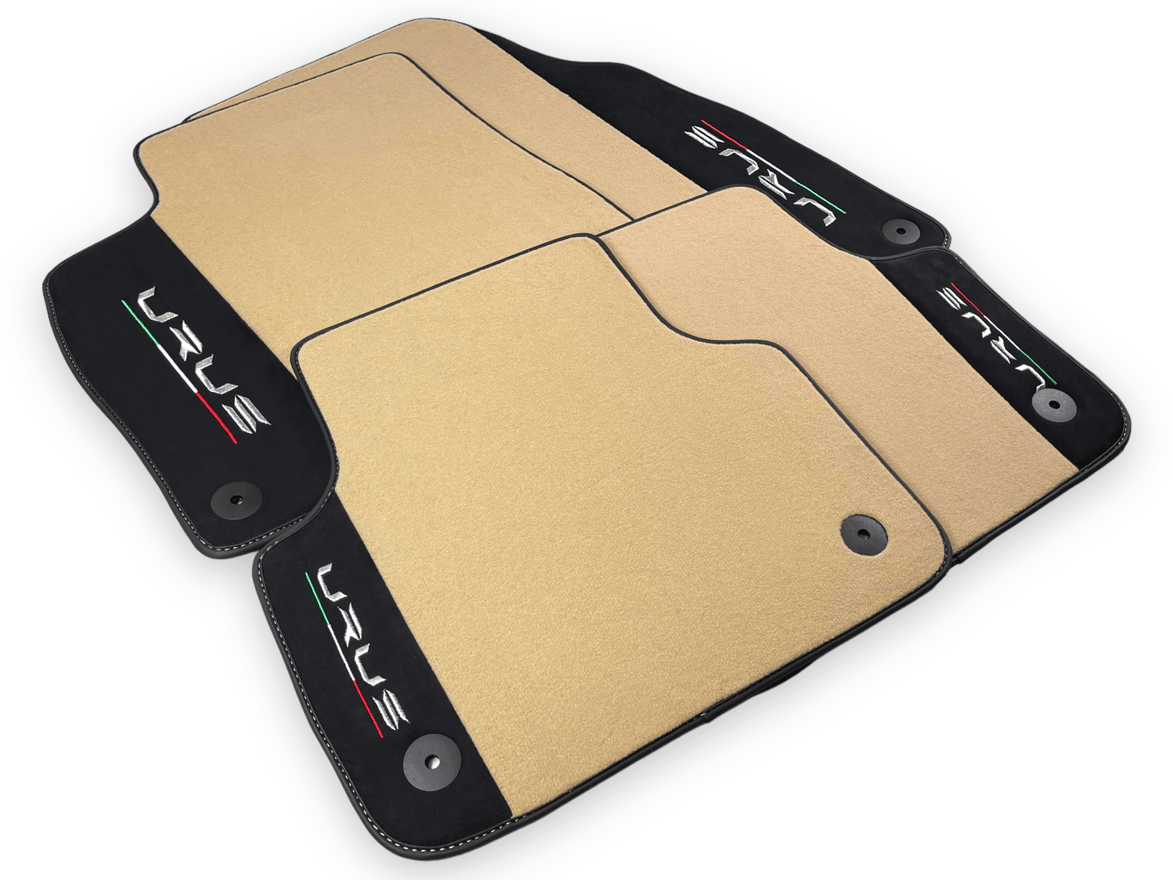 Beige Floor Mats For Lamborghini Urus With Alcantara Leather - AutoWin