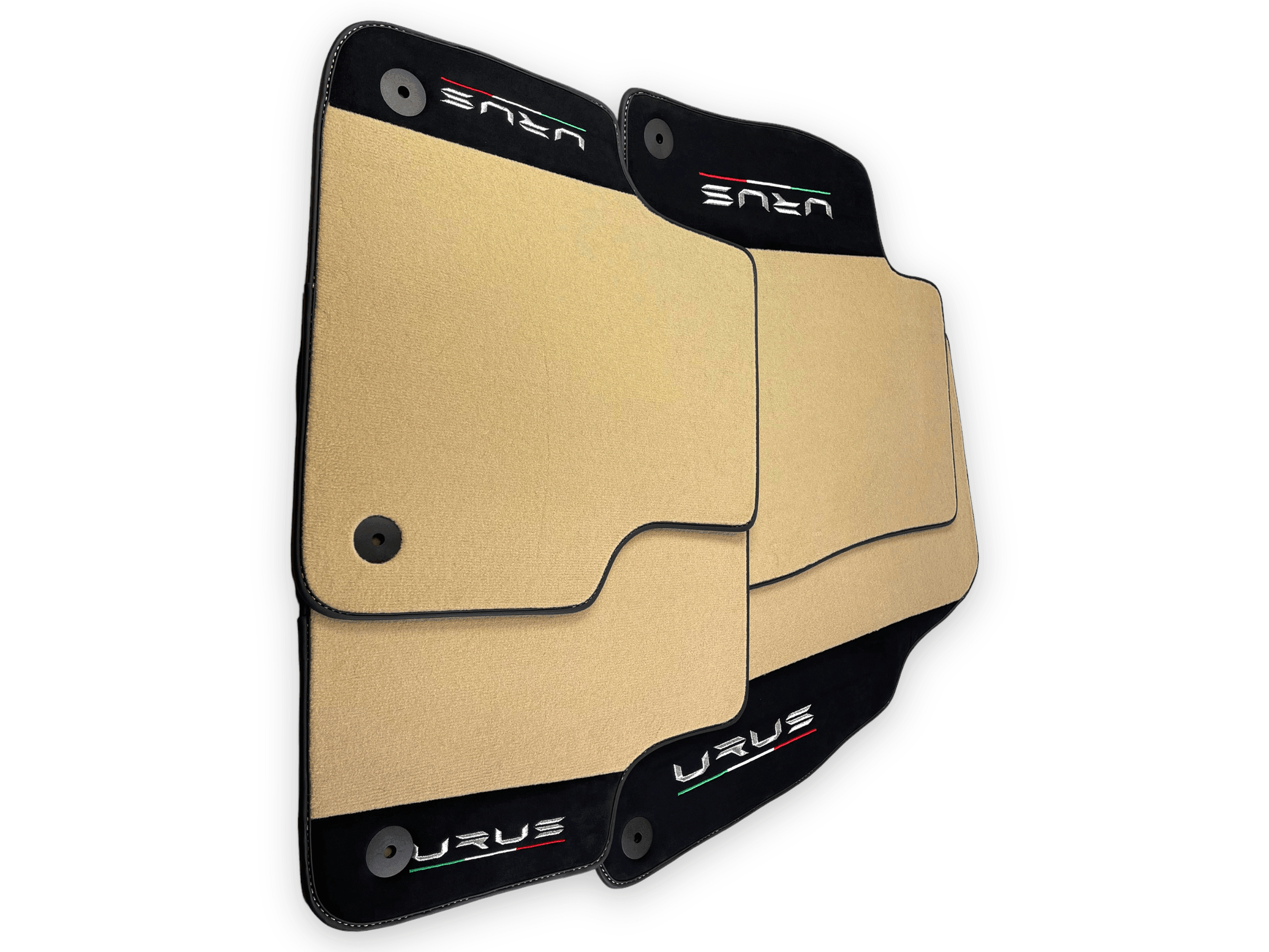 Beige Floor Mats For Lamborghini Urus With Alcantara Leather - AutoWin