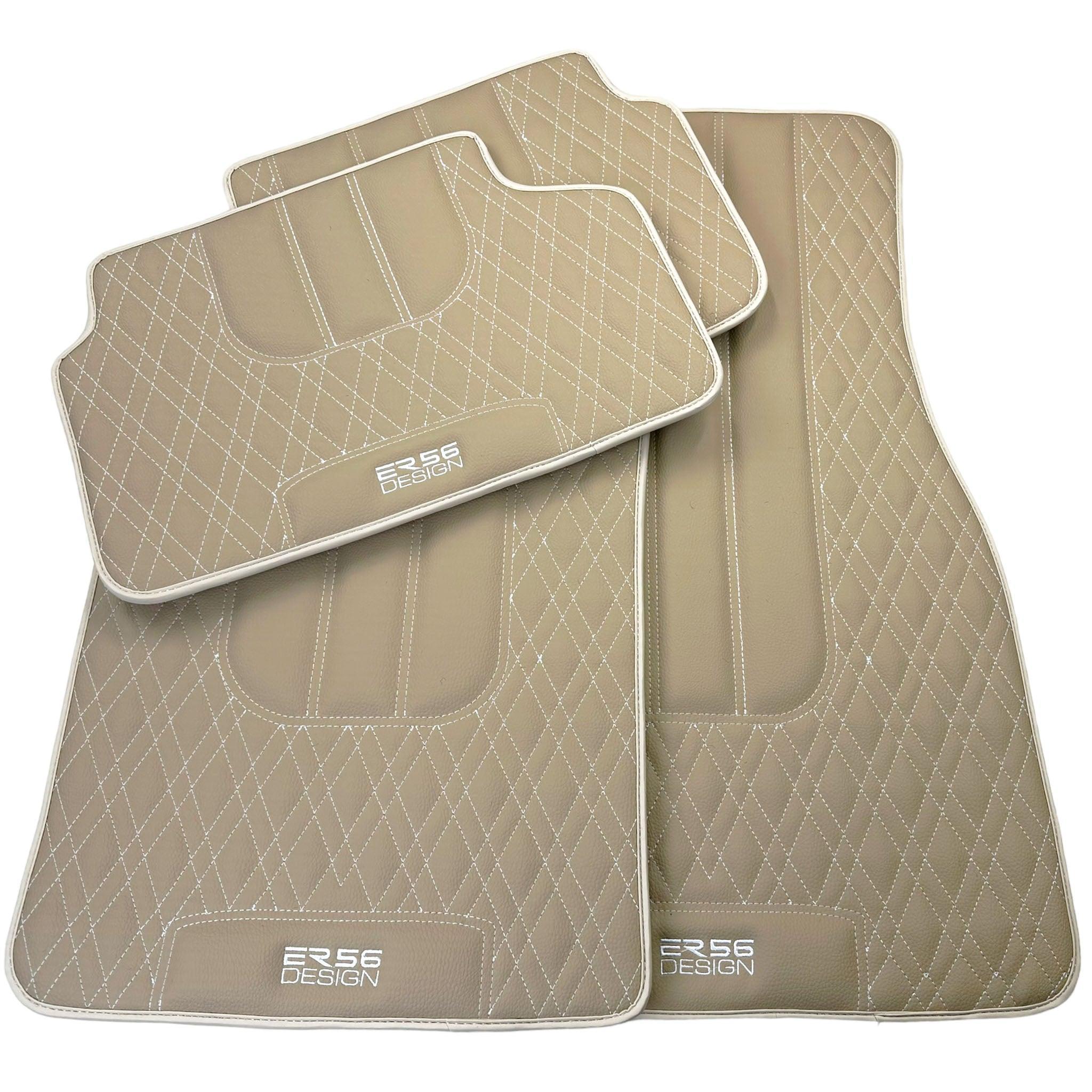 Beige Leather Floor Floor Mats for BMW iX (2022-2024) - AutoWin
