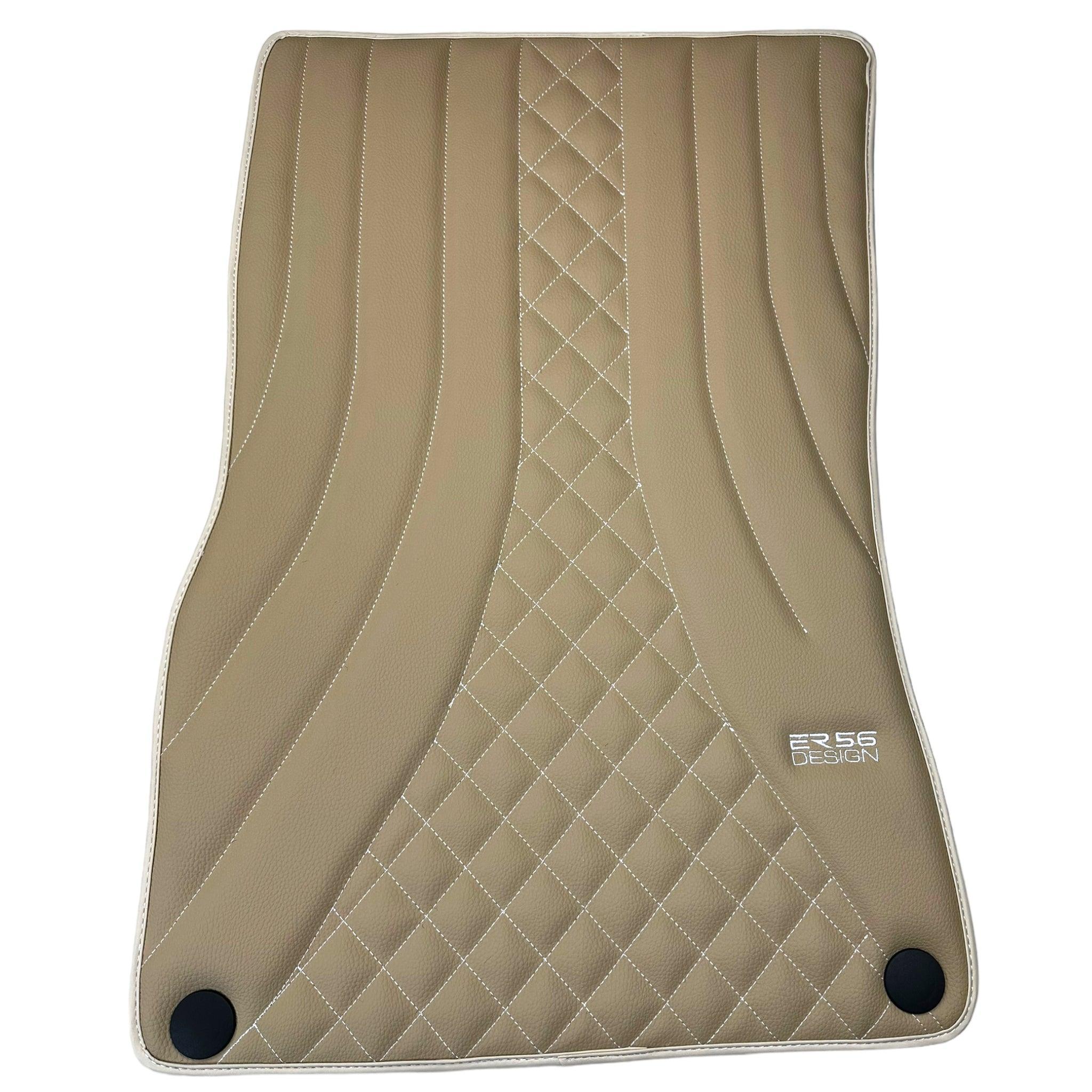 Beige Leather Floor Mats For Mercedes Benz C-Class S204 Estate (2007-2014) | ER56 Design - AutoWin
