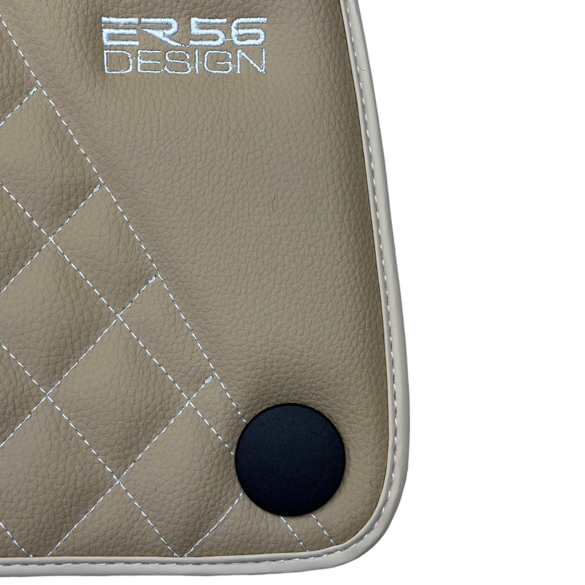 Beige Leather Floor Mats For Mercedes Benz CL-Class C216 Coupe (2006-2013) | ER56 Design - AutoWin
