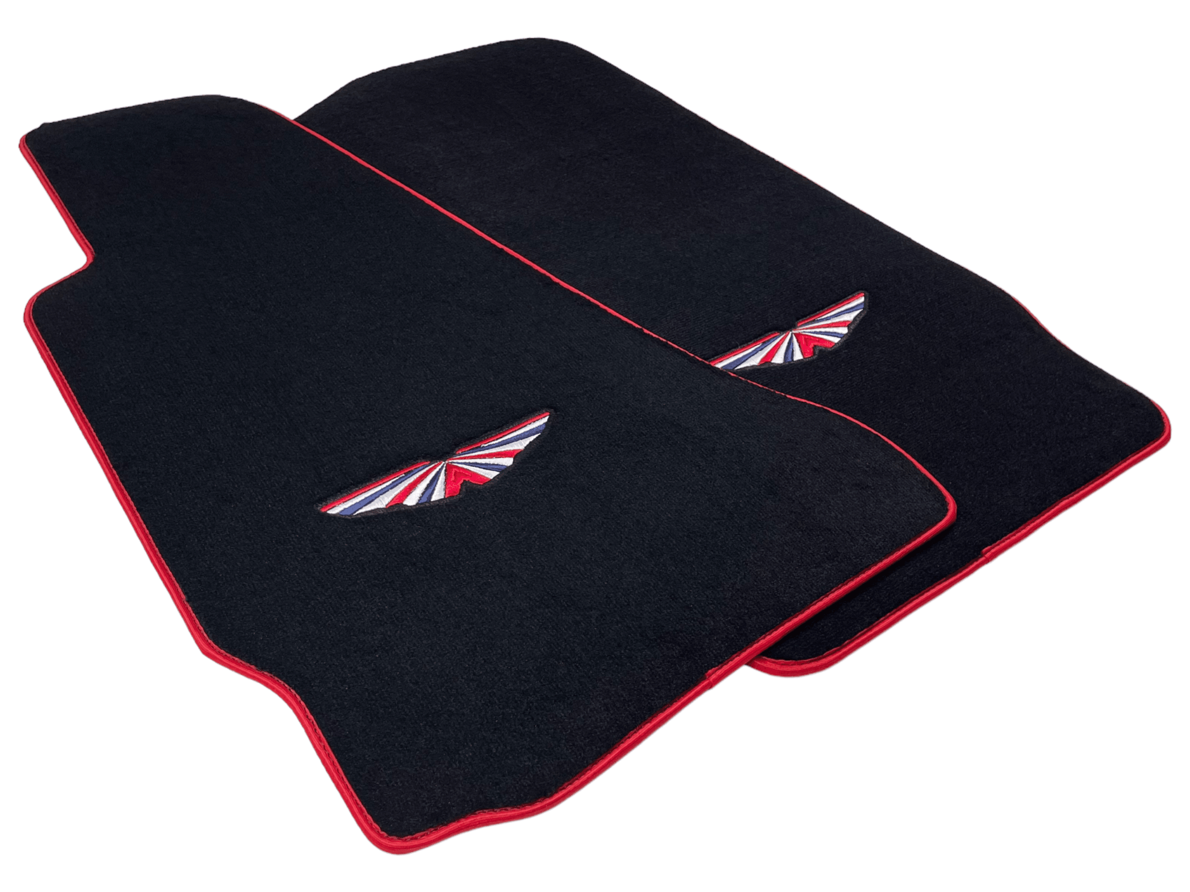Black Floor Mats For Aston Martin V8 Vantage (2005–2023) Red Trim - AutoWin