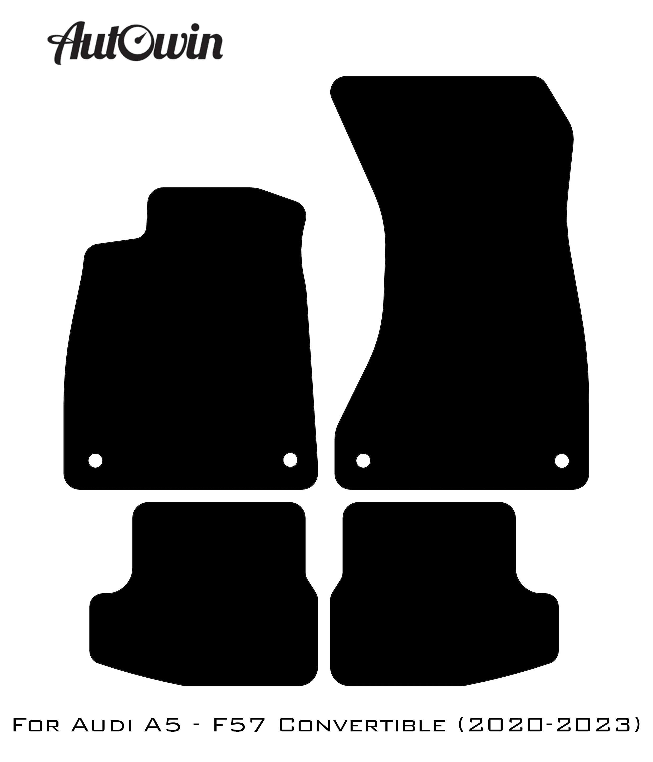 Black Floor Mats for Audi A5 - F57 Convertible (2020-2023) | No Steps - AutoWin