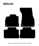 Black Floor Mats for Audi Q8 e-tron (2023-2025) With Orange Alcantara | ER56 Design - AutoWin