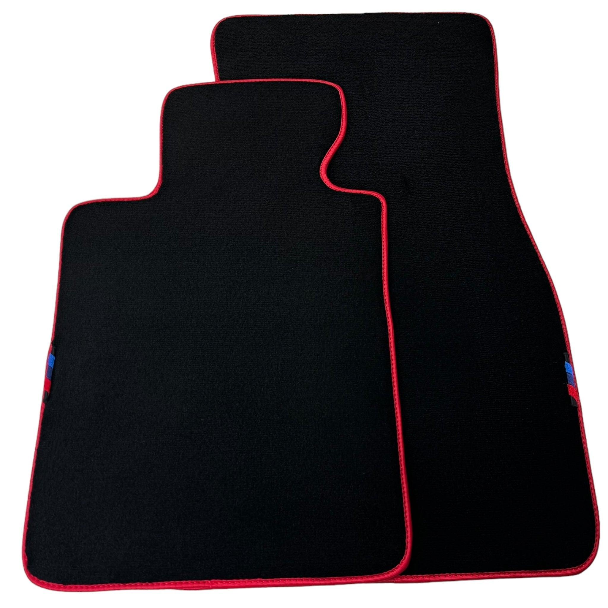Black Floor Mats For BMW 3 Series E46 Coupe | Red Trim - AutoWin