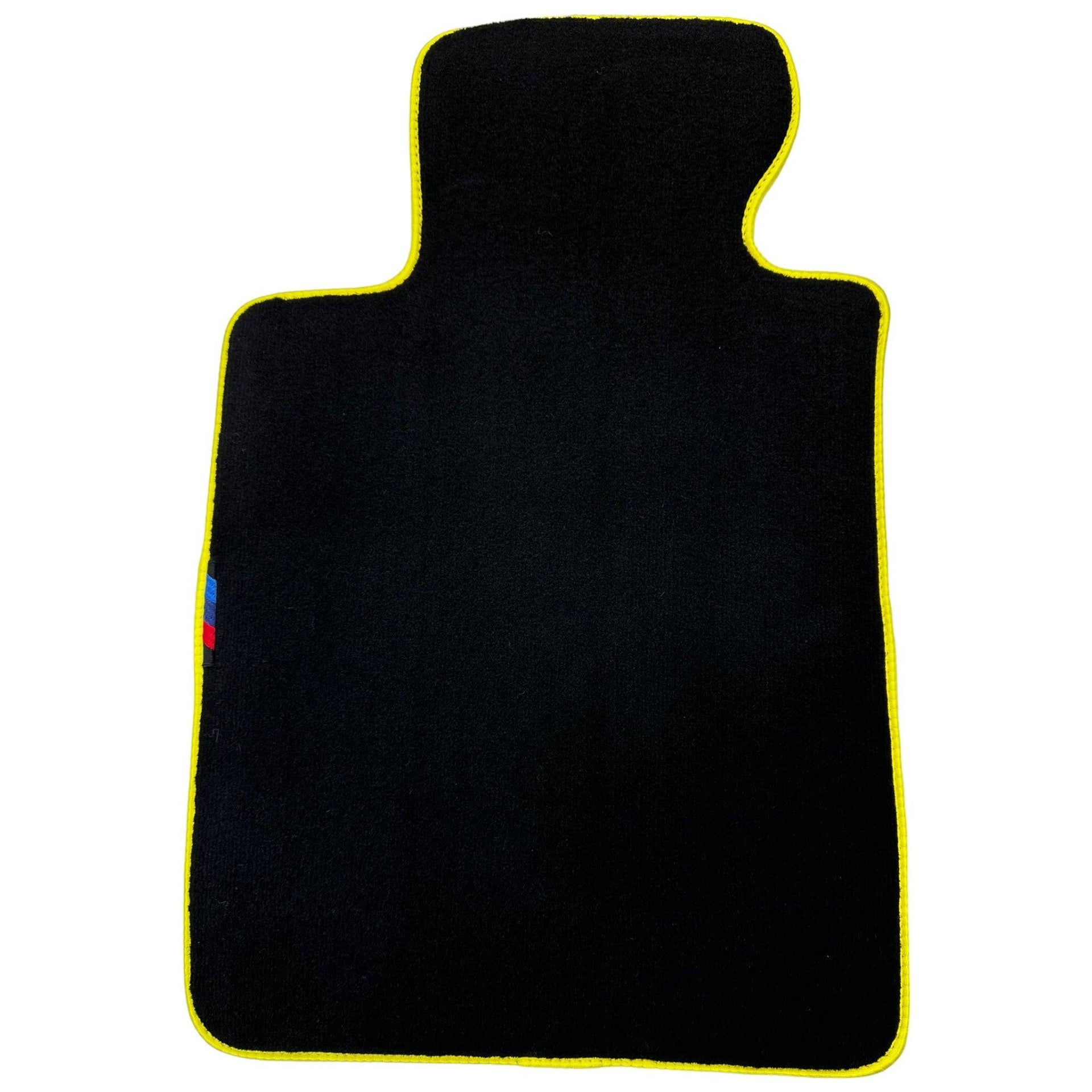 Black Floor Mats For BMW 5 Series F07 Gt | Yellow Trim - AutoWin
