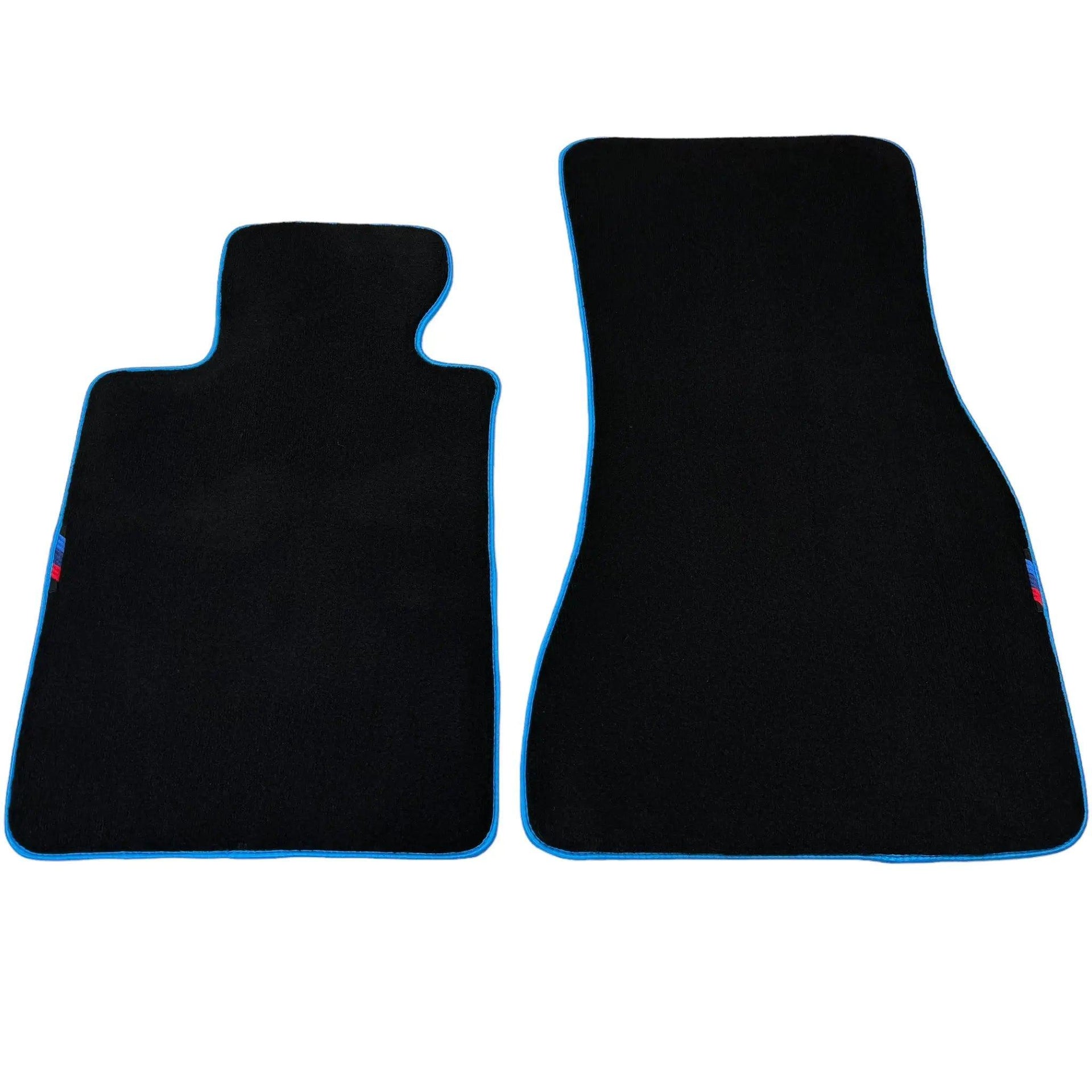 Black Floor Mats For BMW 7 Series E65 | Sky Blue Trim AutoWin Brand - AutoWin