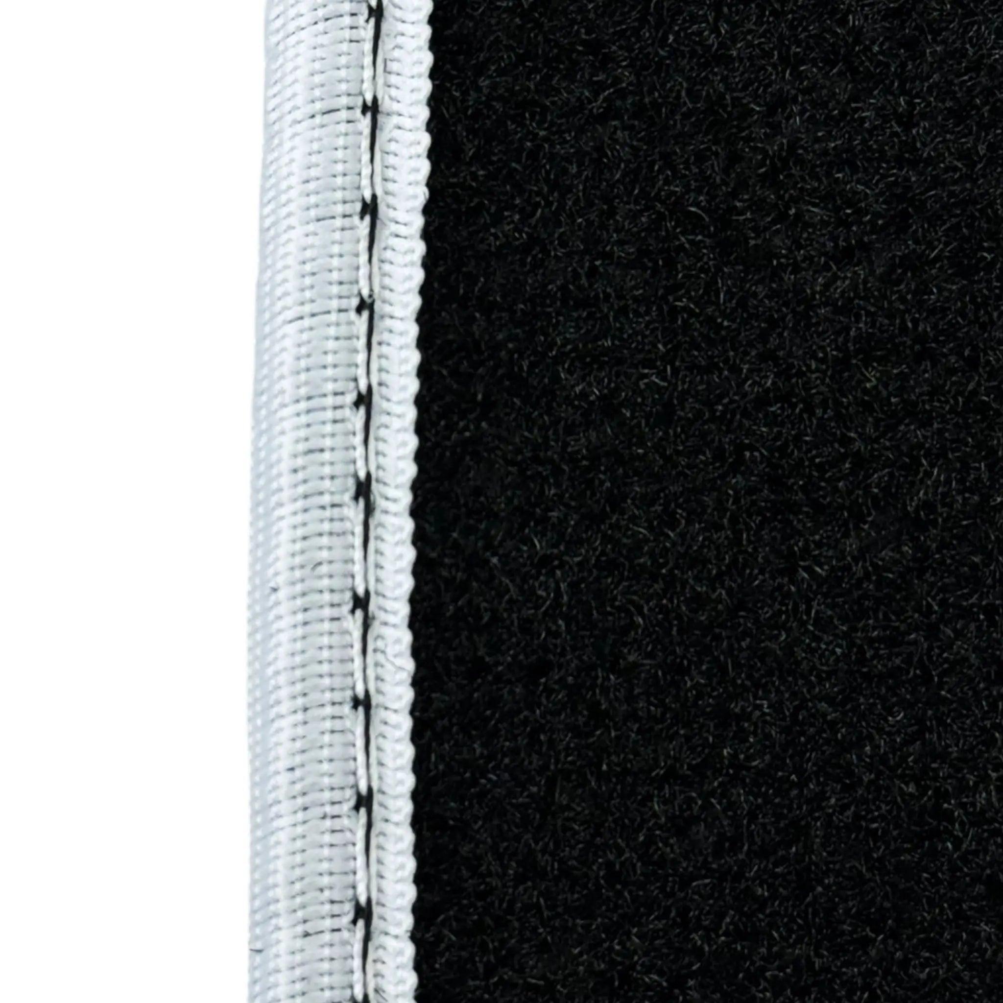 Black Floor Mats For BMW 7 Series G12 | White Trim AutoWin Brand - AutoWin