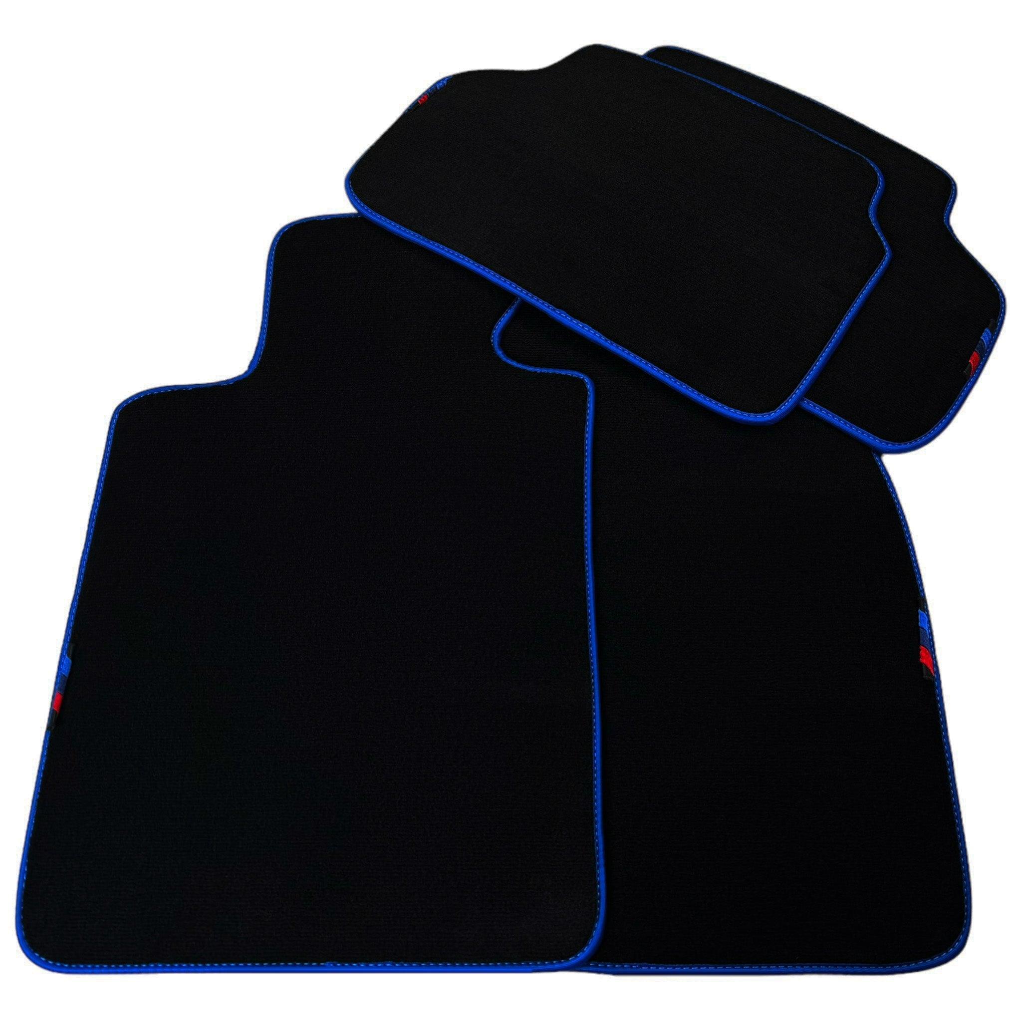 Black Floor Mats For BMW M8 Series Convertible F91 | Blue Trim AutoWin Brand - AutoWin