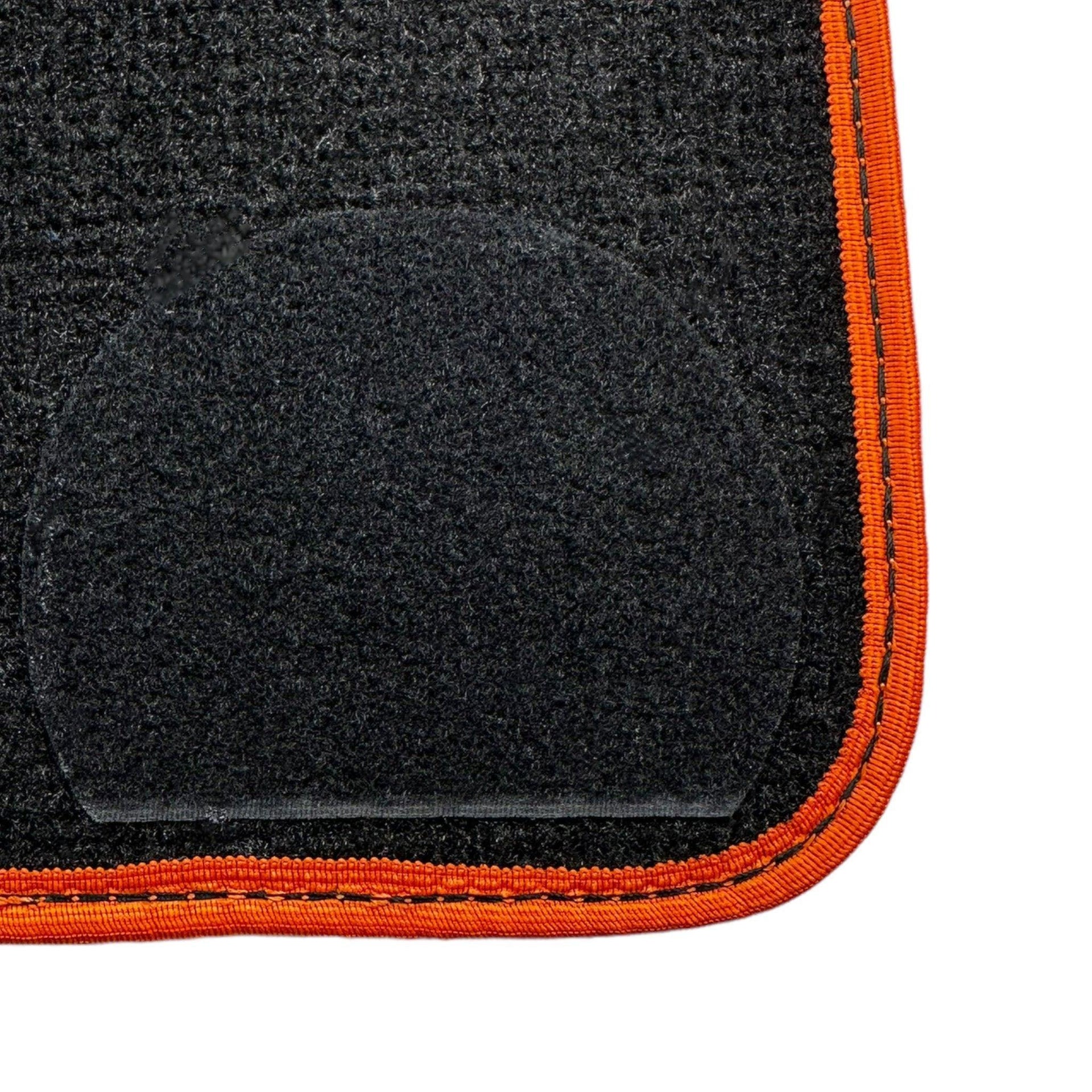 Black Floor Mats For BMW M8 Series Convertible F91 | Orange Trim AutoWin Brand - AutoWin