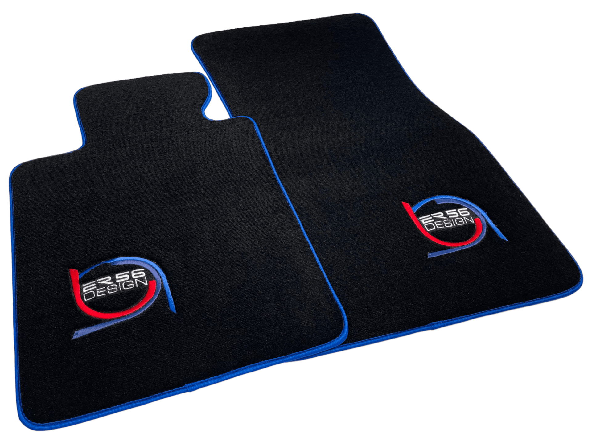 Black Floor Mats For BMW X6M E71 SUV ER56 Design Limited Edition Blue Trim - AutoWin