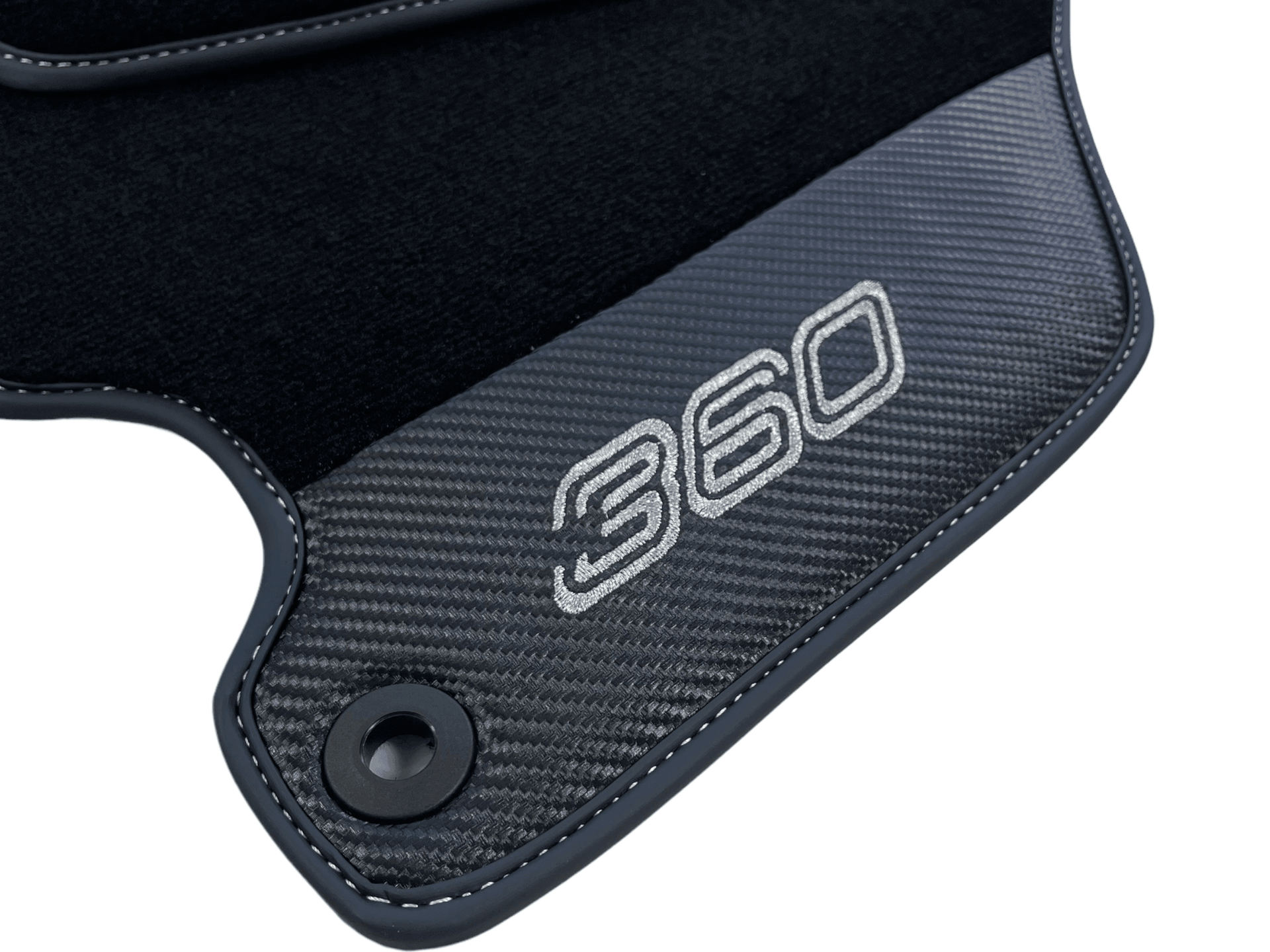 Black Floor Mats For Ferrari 360 Modena 1999-2005 With Carbon Fiber Leather - AutoWin