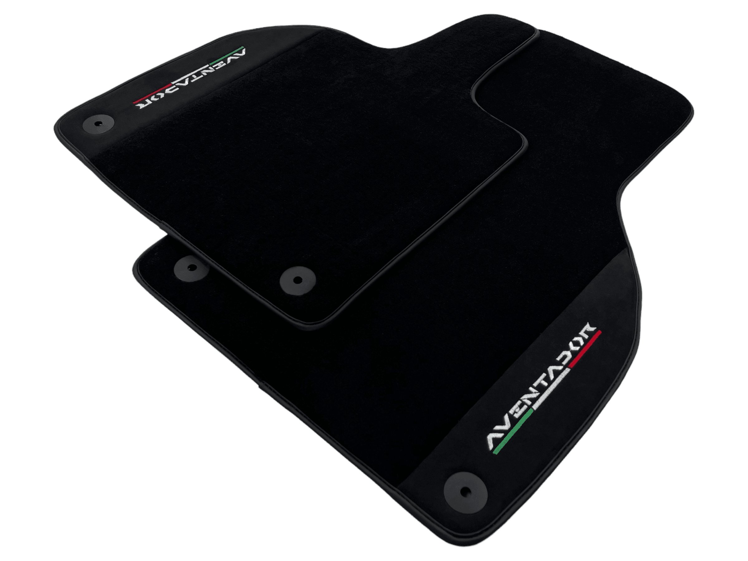 Black Floor Mats for Lamborghini Aventador With Alcantara Leather - AutoWin