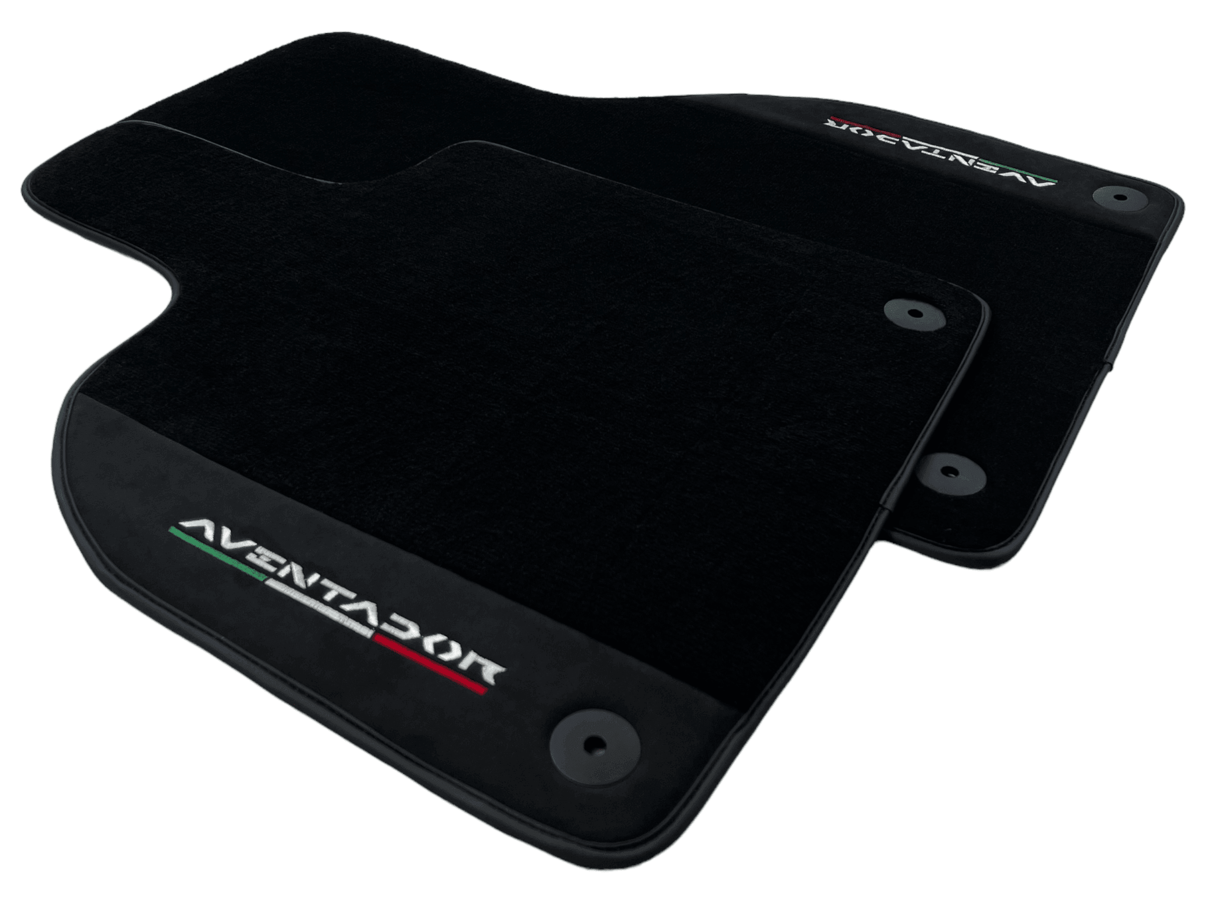 Black Floor Mats for Lamborghini Aventador With Alcantara Leather - AutoWin