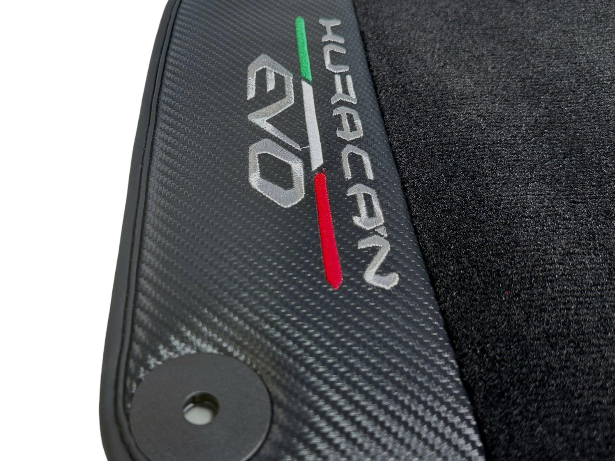 Huracan EVO (2014-2023): Black Mats with Carbon Fiber Borders
