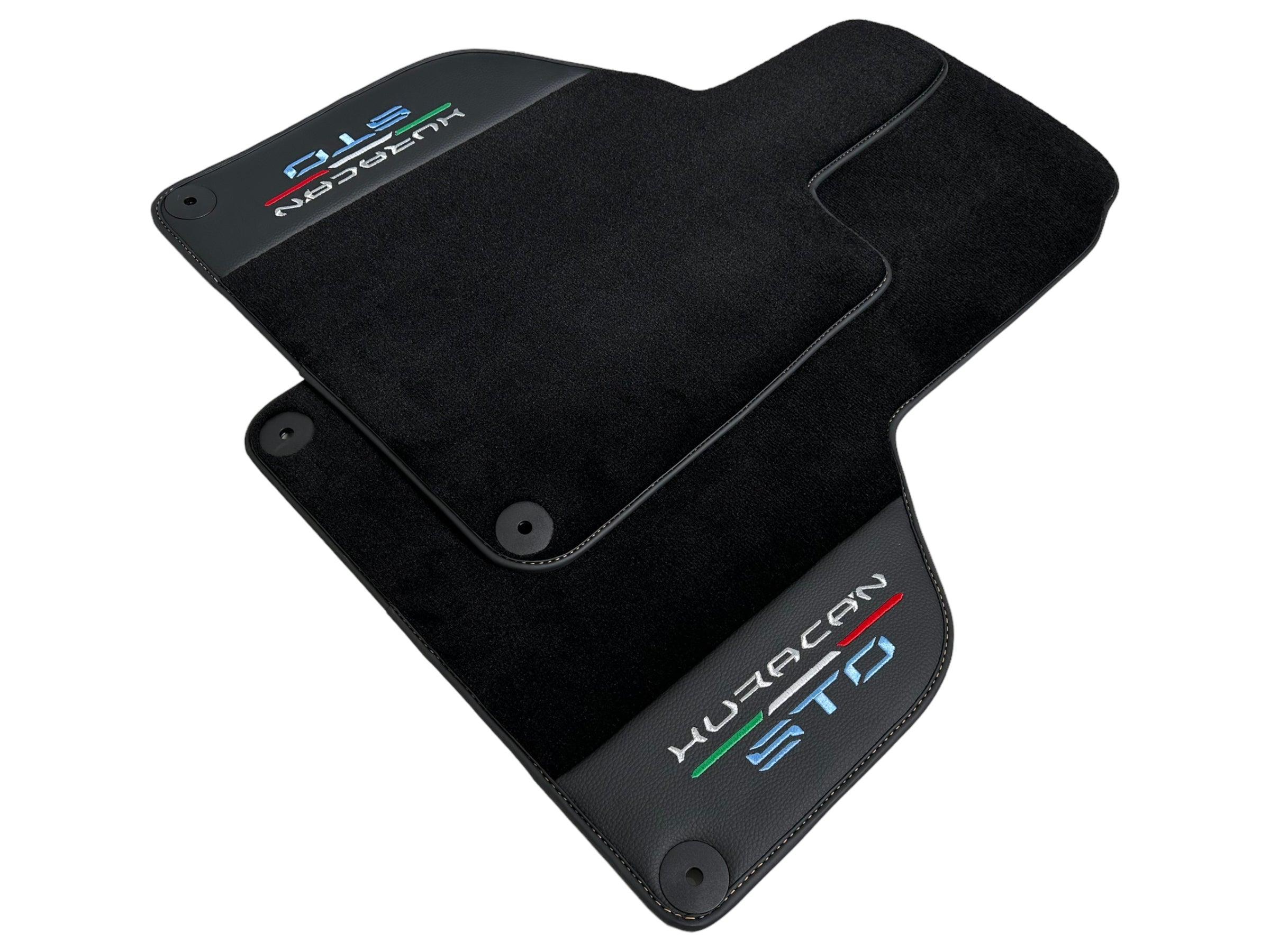 Black Leather Floor Mats for Lamborghini Huracan STO - USA | FedEx Express