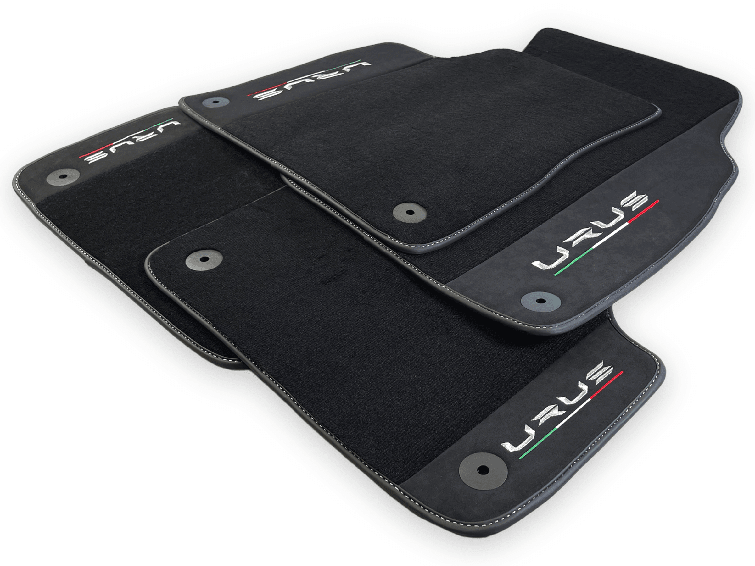 Black Floor Mats For Lamborghini Urus With Alcantara Leather - AutoWin