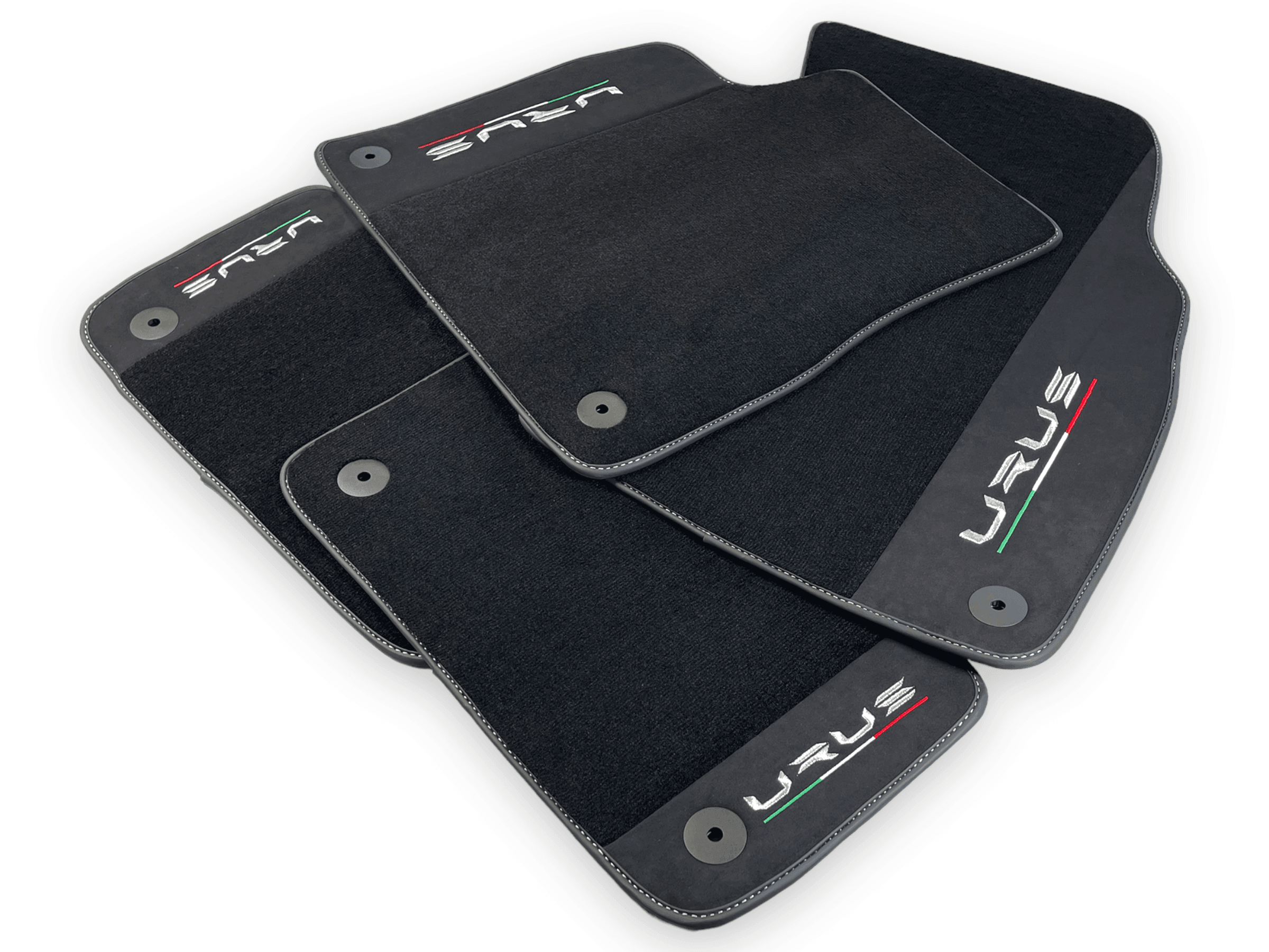 Black Floor Mats For Lamborghini Urus With Alcantara Leather - AutoWin