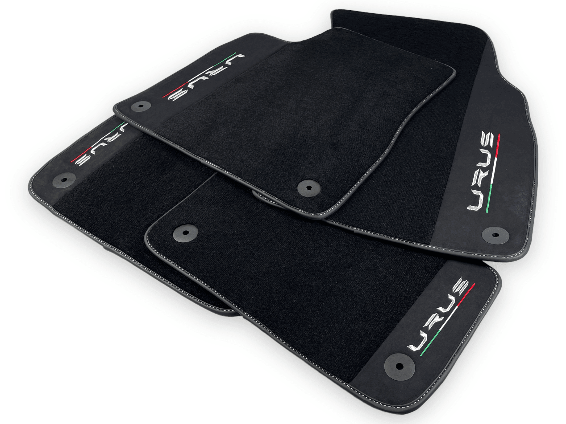 Black Floor Mats For Lamborghini Urus With Alcantara Leather - AutoWin