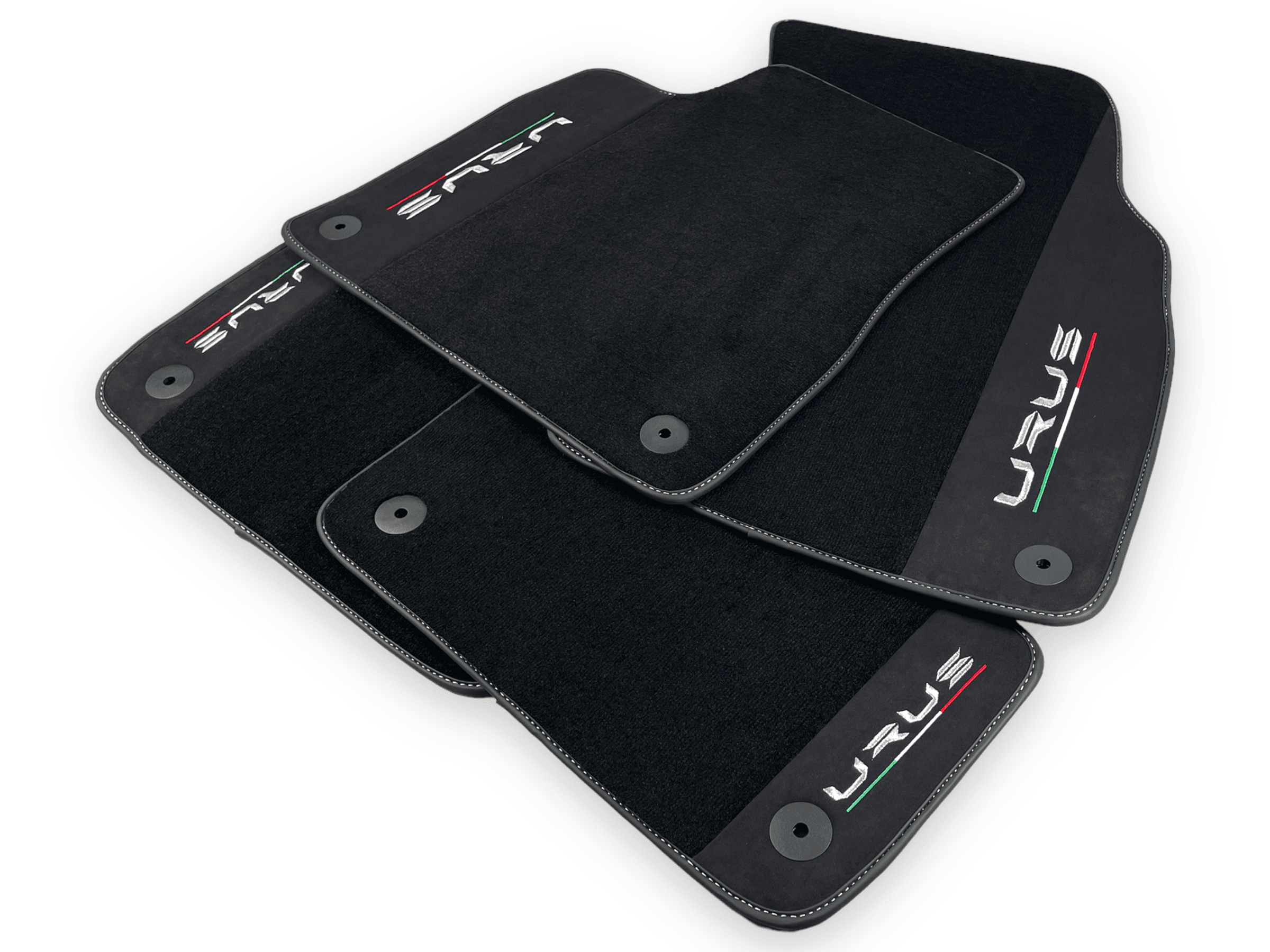 Black Floor Mats For Lamborghini Urus With Alcantara Leather - AutoWin