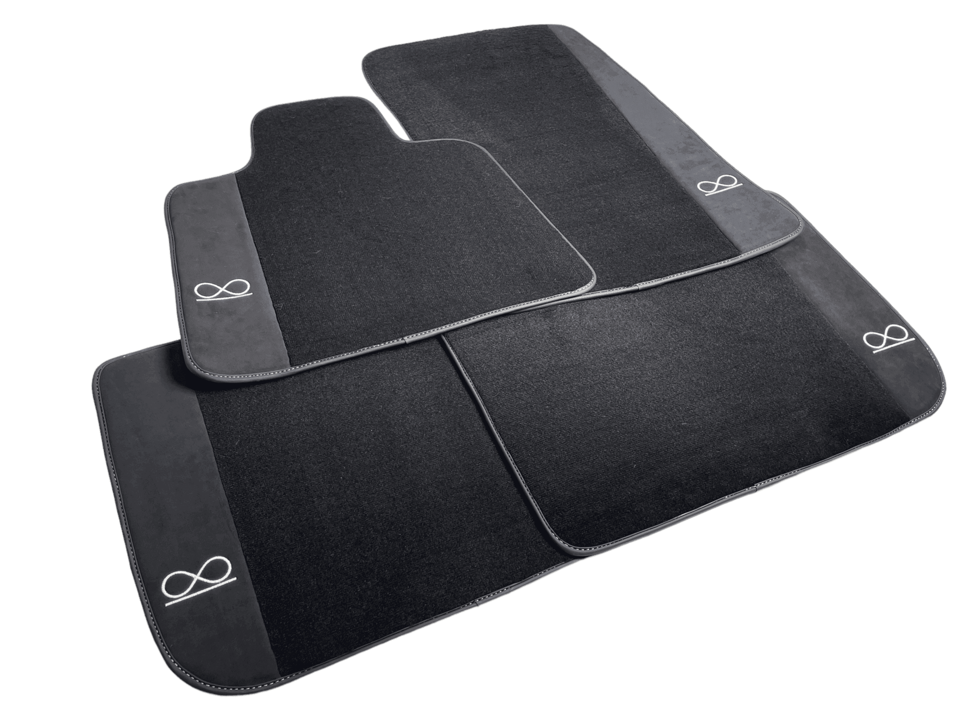 Black Floor Mats For Rolls Royce Black Badge Phantom Drophead Fluorescent Logo - AutoWin