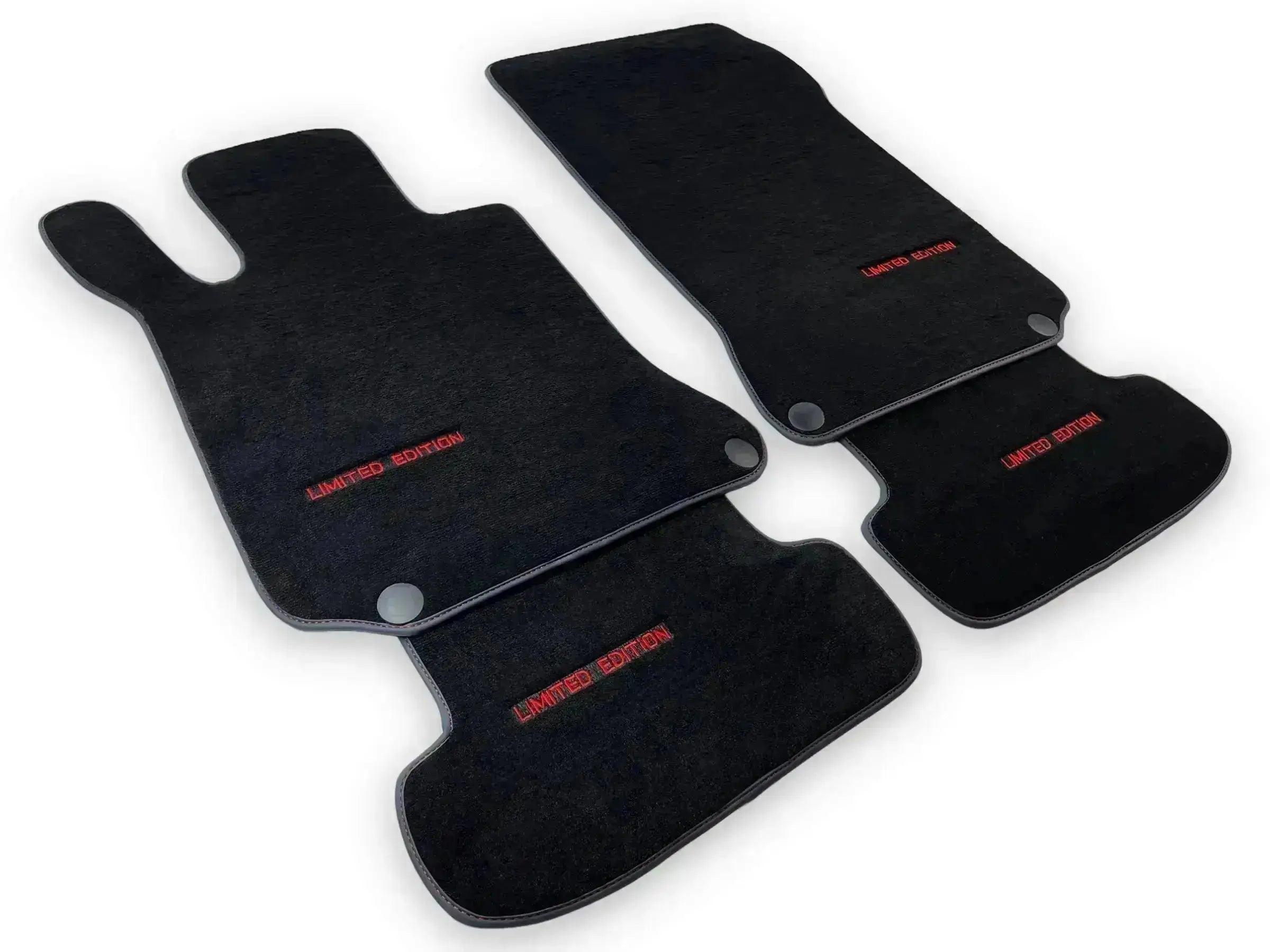 Black Luxury Floor Mats For Mercedes Benz GLK-Class X204 (2012-2015) | ER56 Design - AutoWin