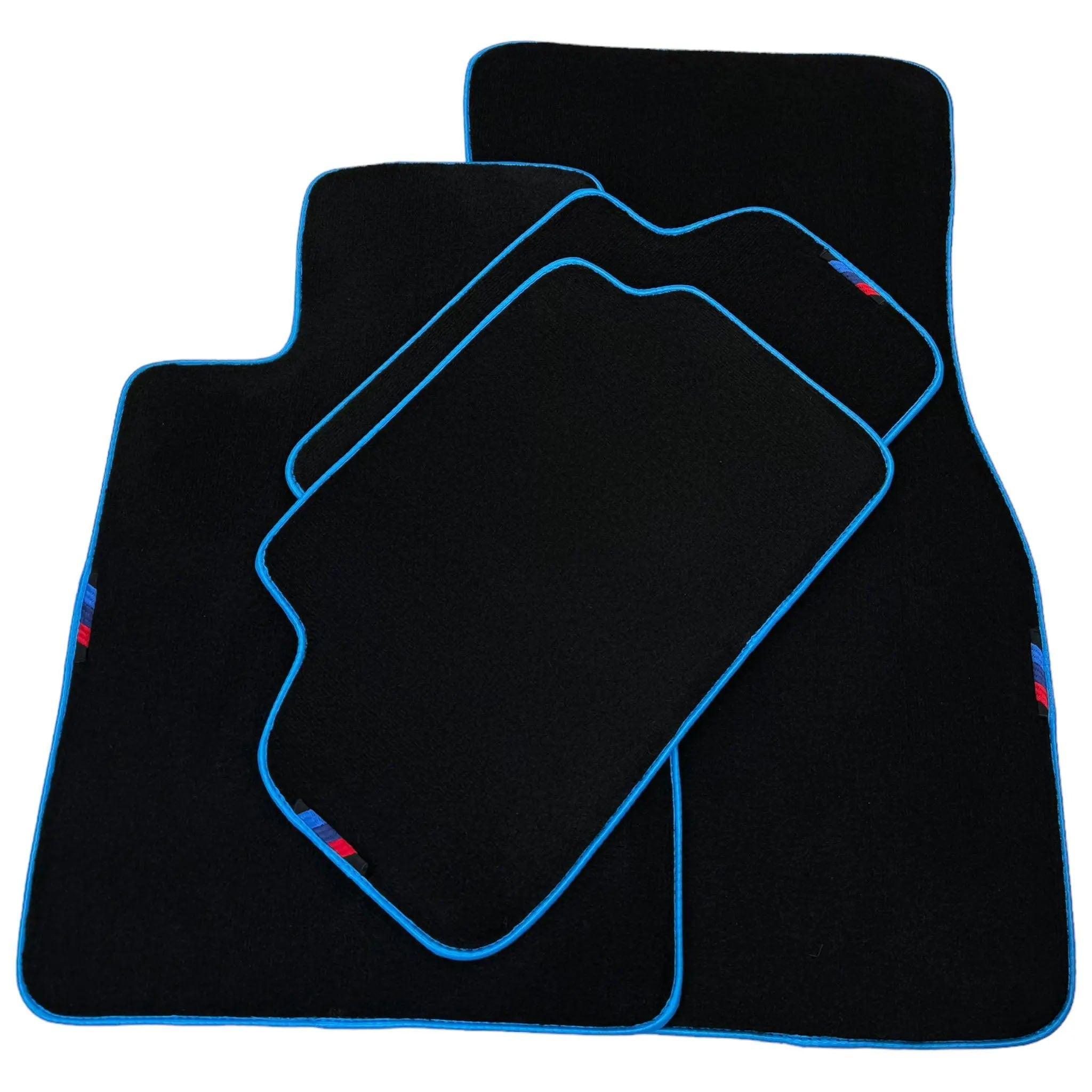 Black Mats For BMW 3 Series E36 2-door Coupe | Sky Blue Trim - AutoWin