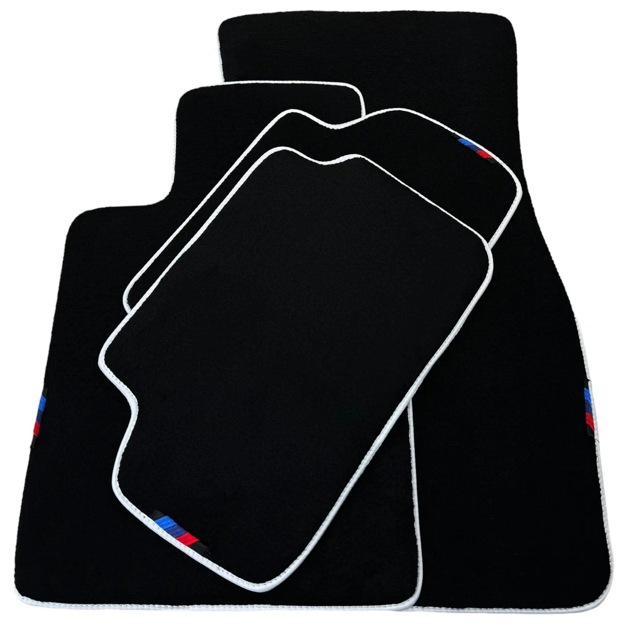 Black Mats For BMW 3 Series E36 2-door Coupe | White Trim - AutoWin